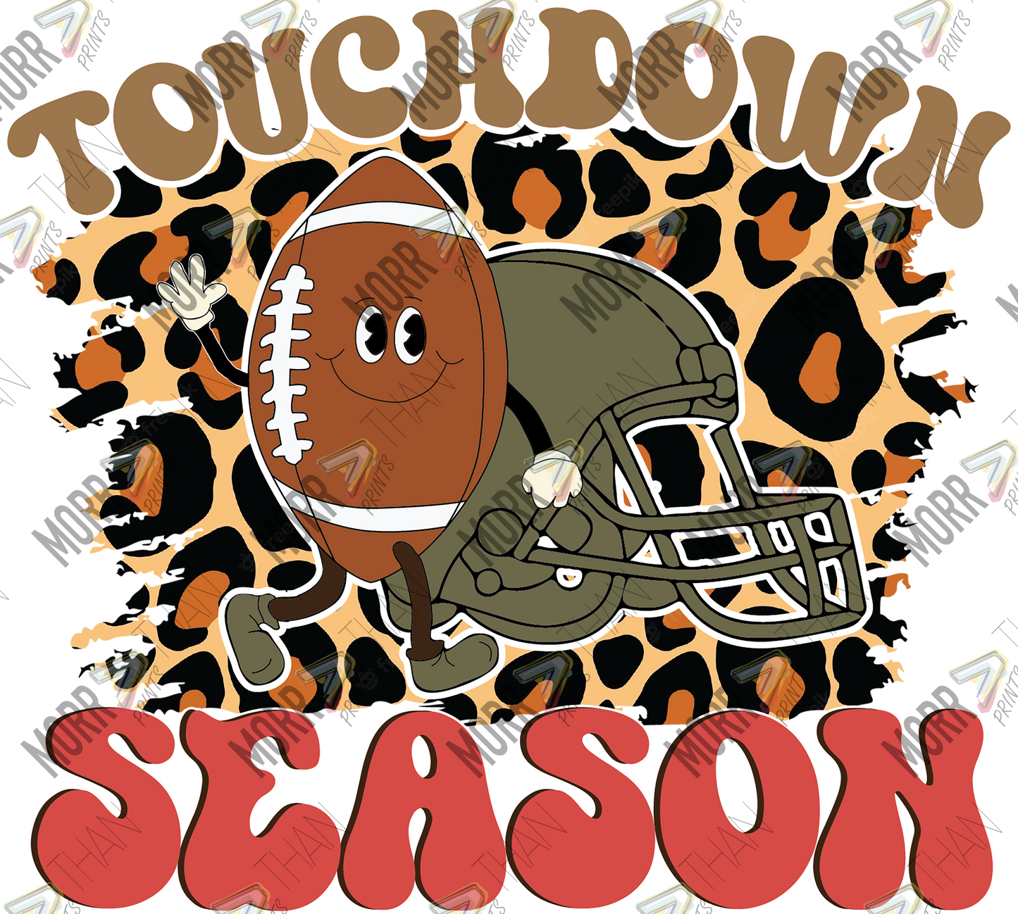 Touchdown Season Leopard DTF Print