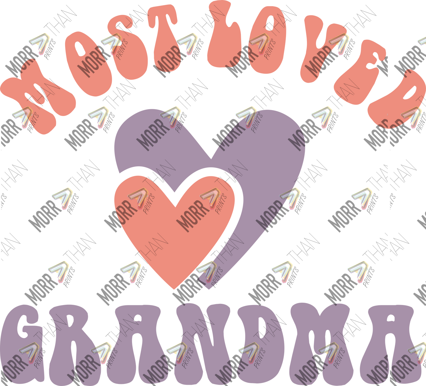 Most Loved Grandma Stacked Hearts