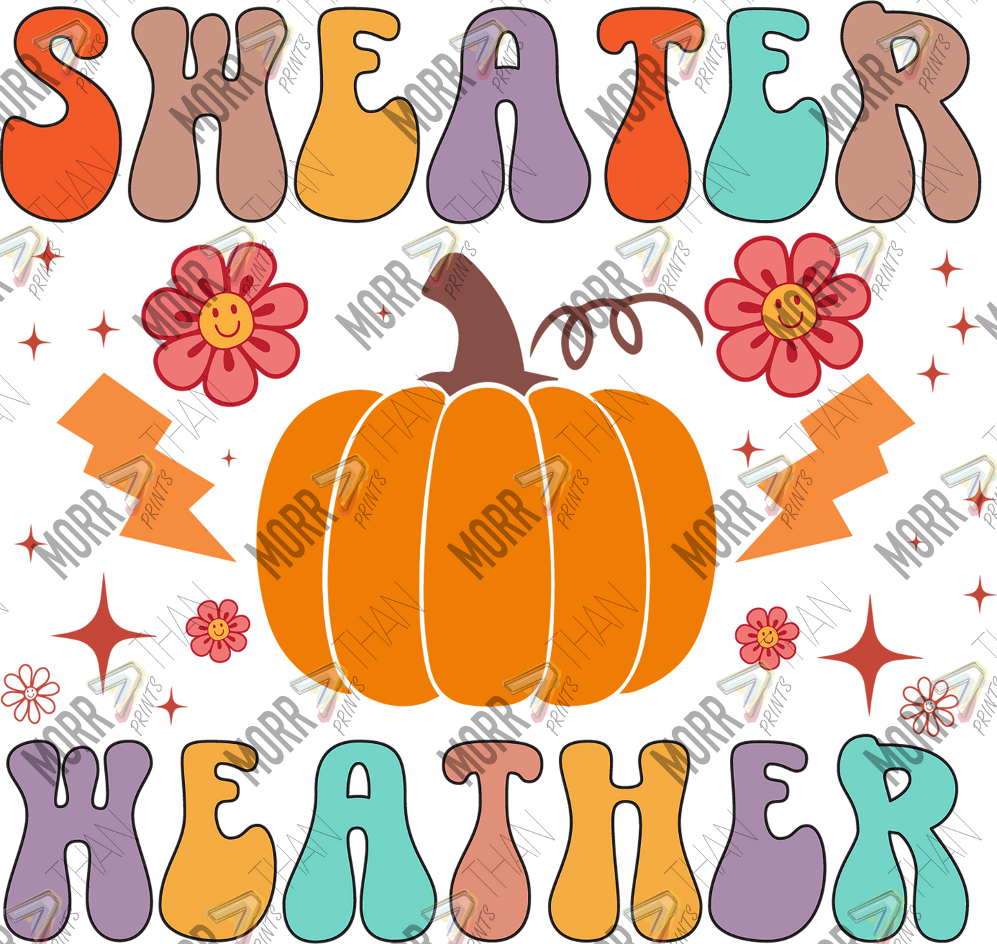 Sweater Weather Retro Text DTF Print