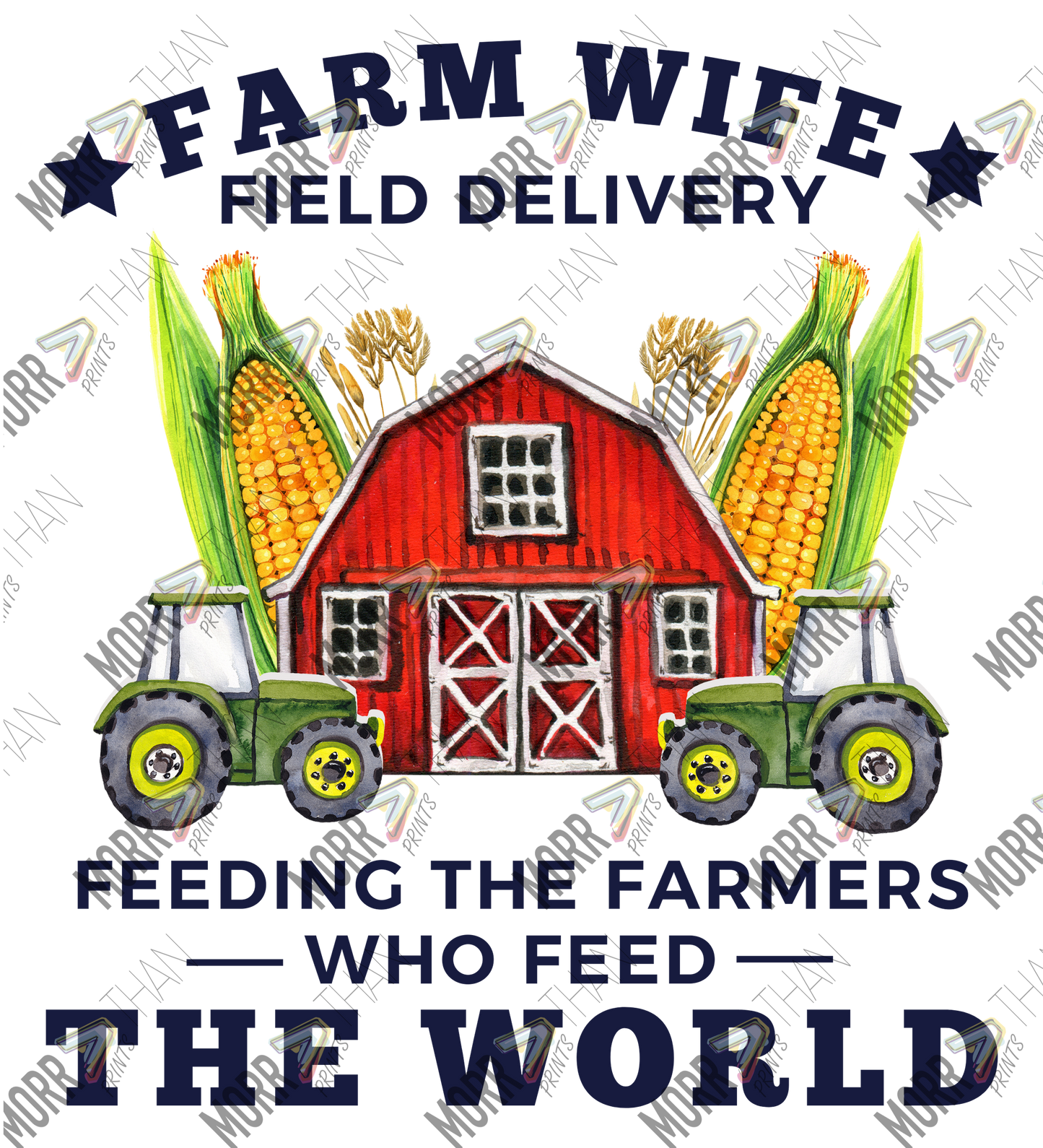 Farm Wife Barn Tractors and Corn