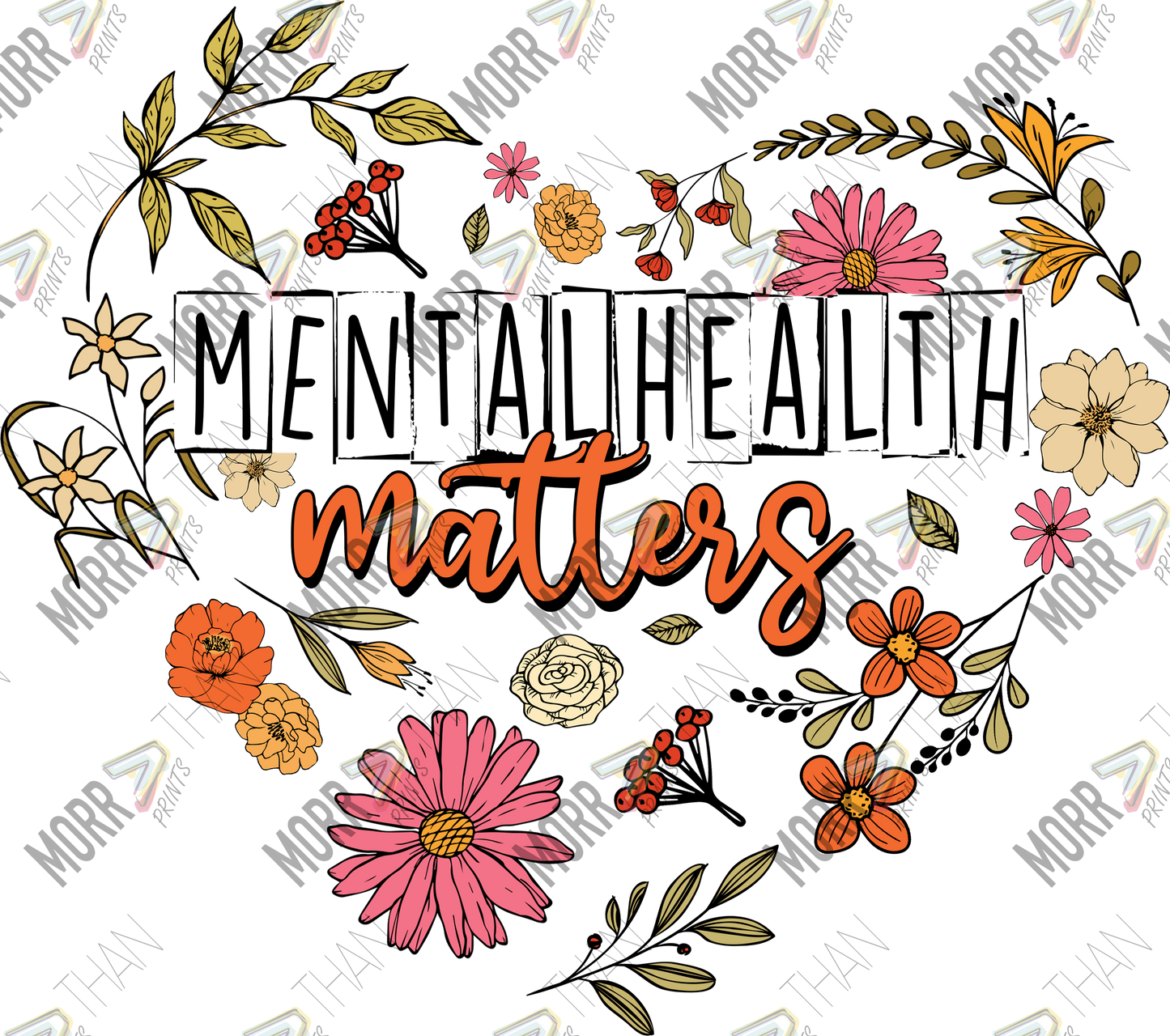 Mental Health Matters Flower Outline