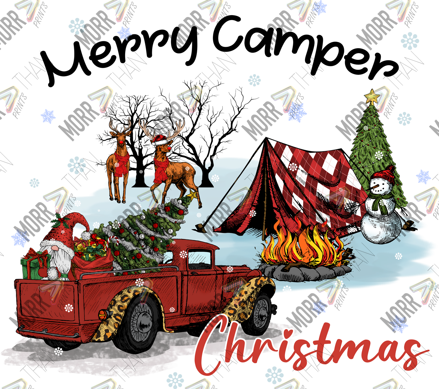 Merry Camper Christmas Scene