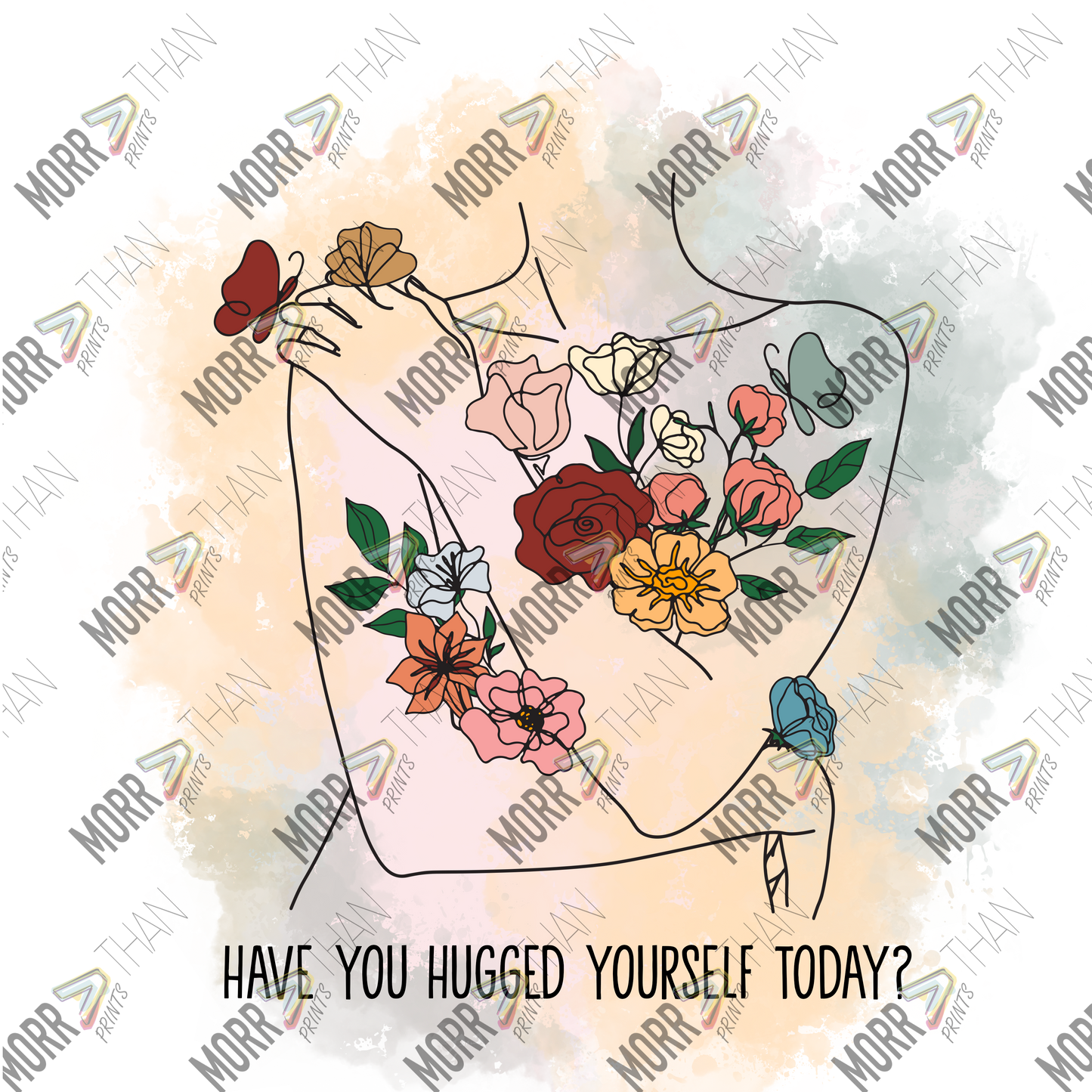Have You Hugged Yourself Today Woman Outline