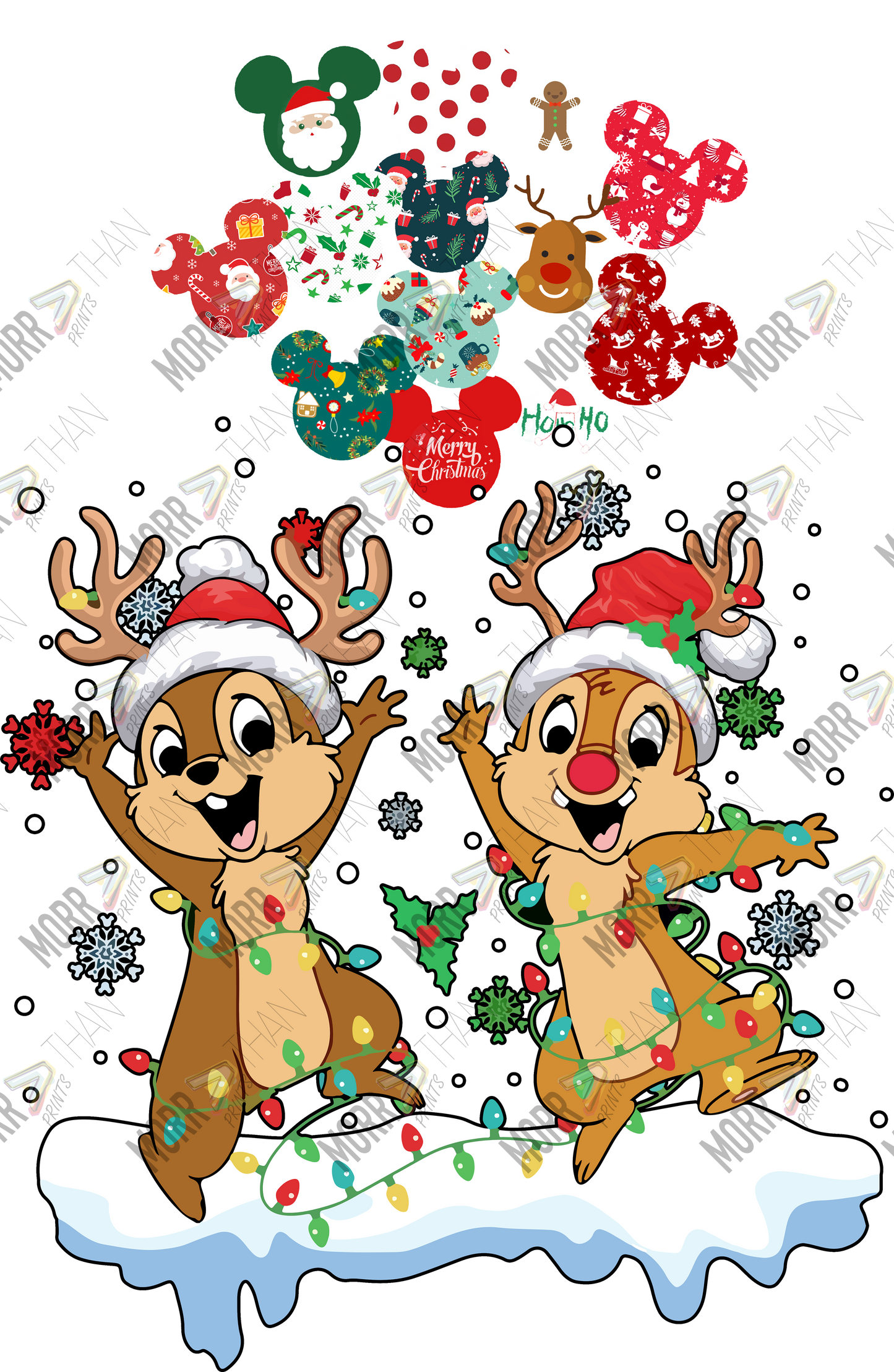 Christmas Chimpmunks DTF Print