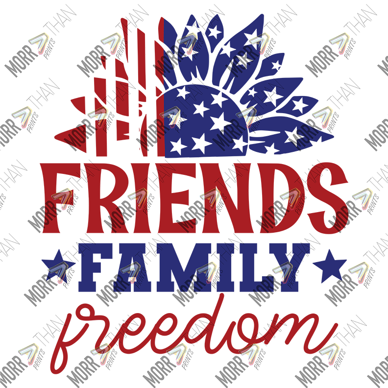 Friends Family Freedom Sunflower