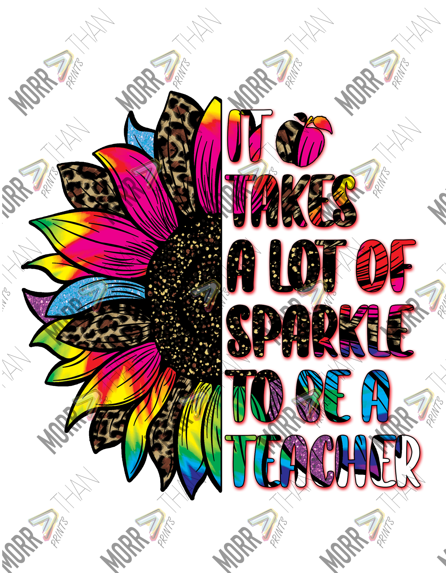 Takes Sparkle To Be Teacher Tie Die Sunflower