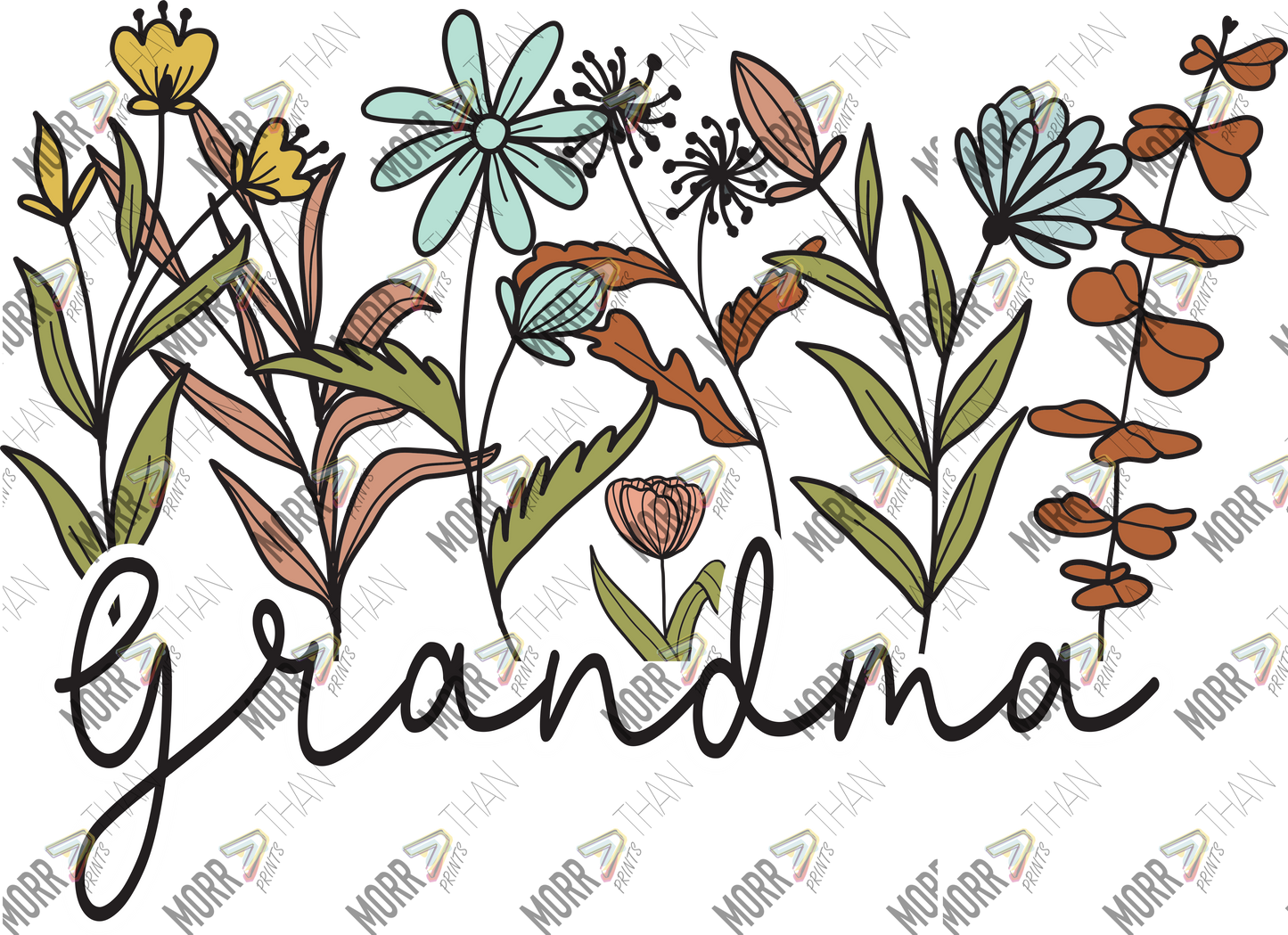Grandma Cursive Floral Simple