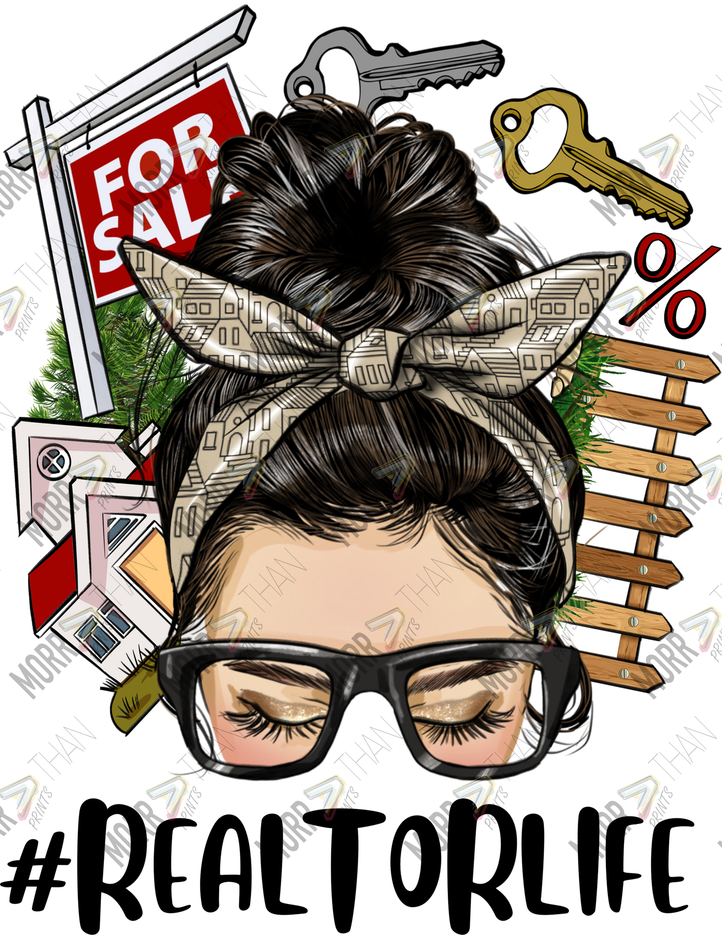 Black Realtor Life DTF Print