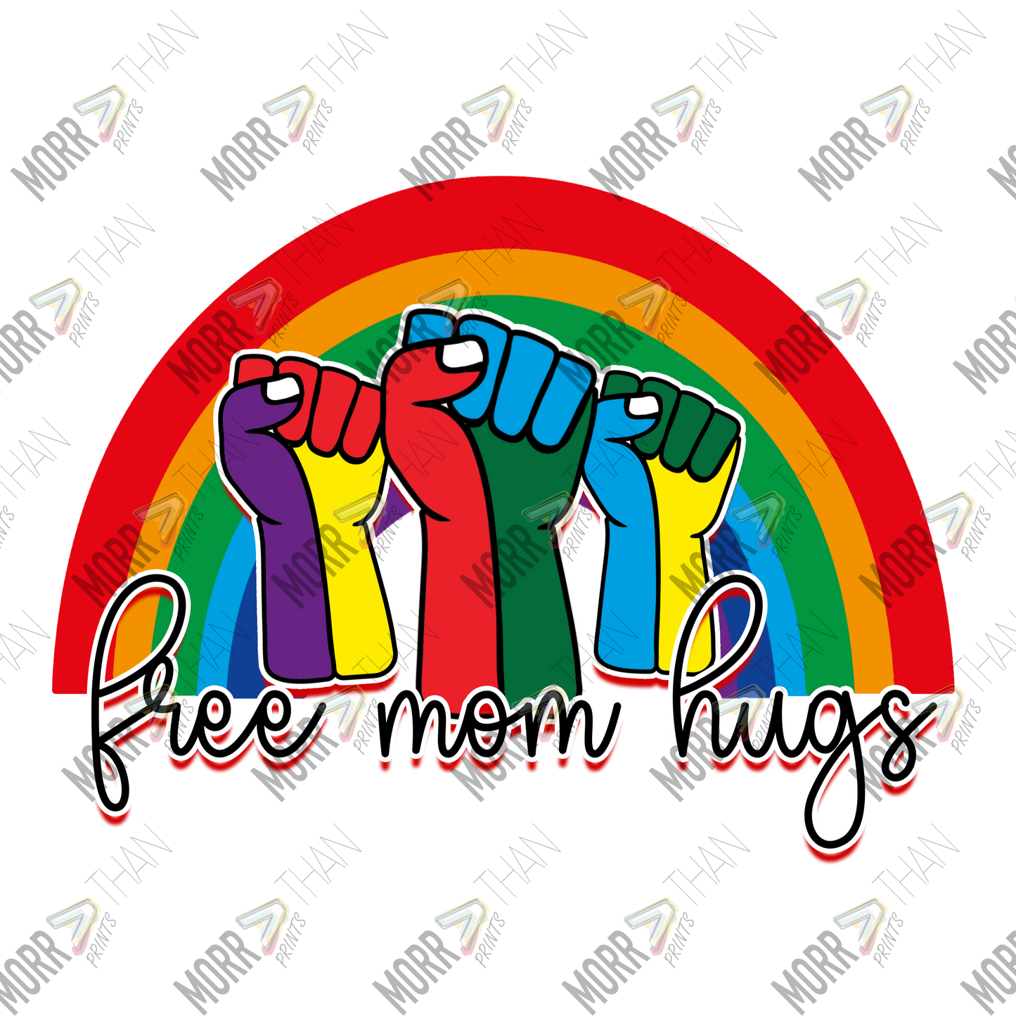 Free Mom Hugs Rainbow Hands