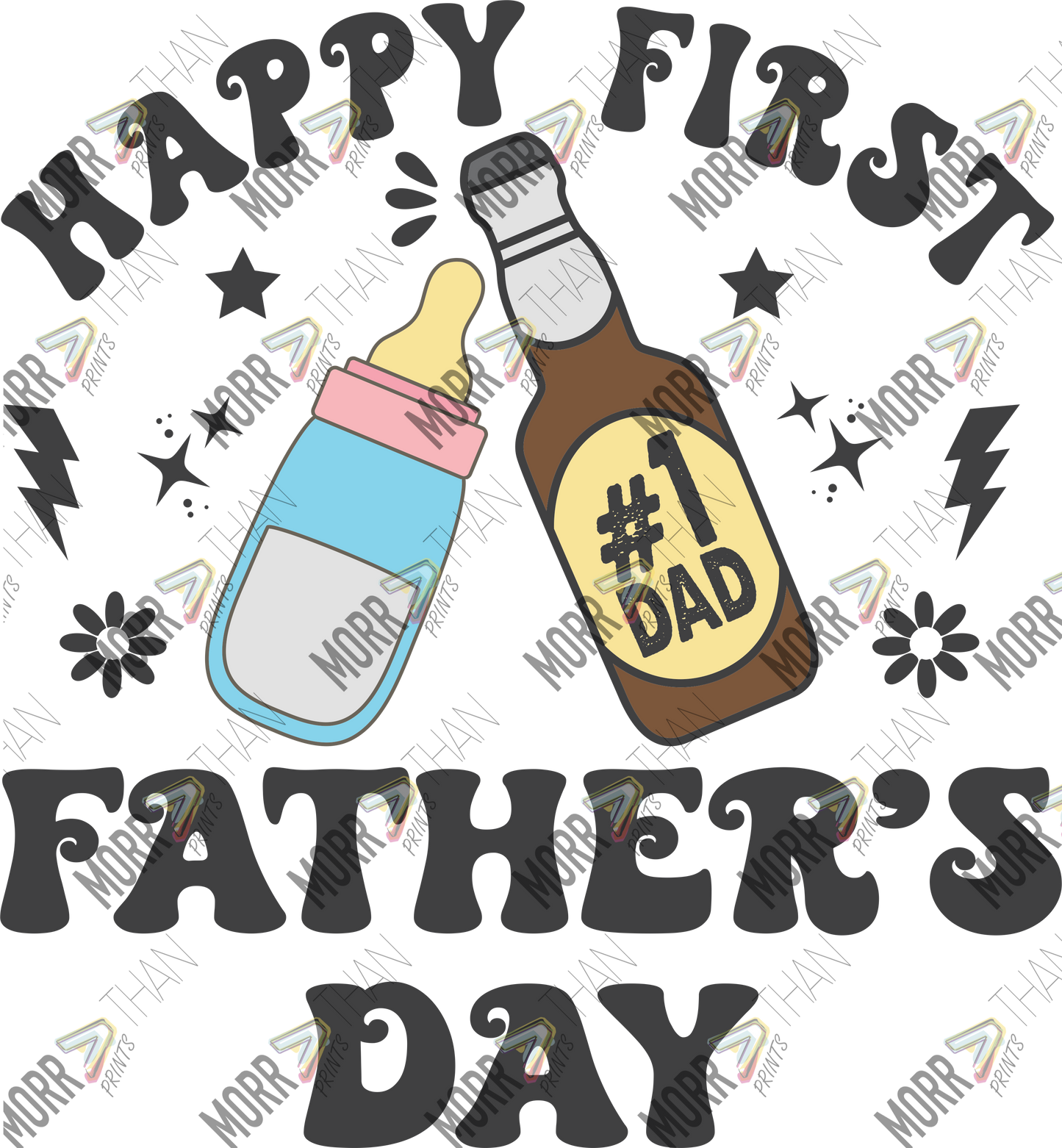 Happy First Fathers Day Bottle and Beer