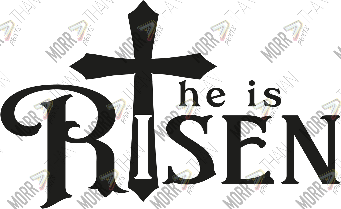 He is Risen Cross DTF Print