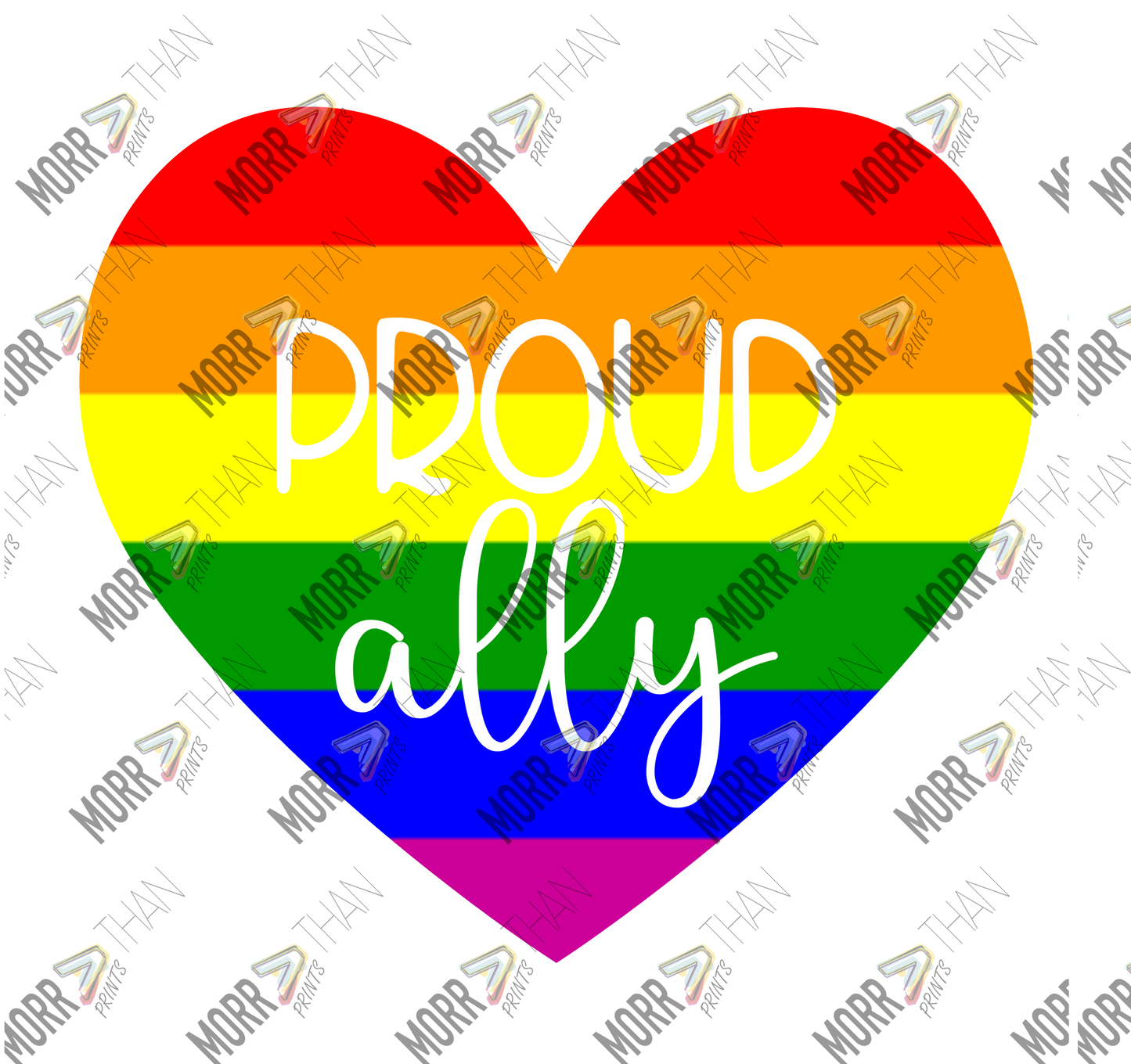 Proud Ally Rainbow Heart