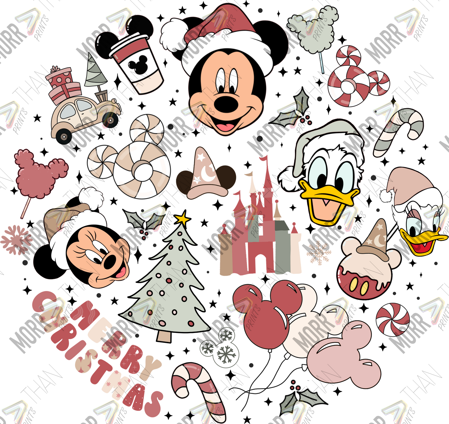 Mouse Christmas Collage DTF Print