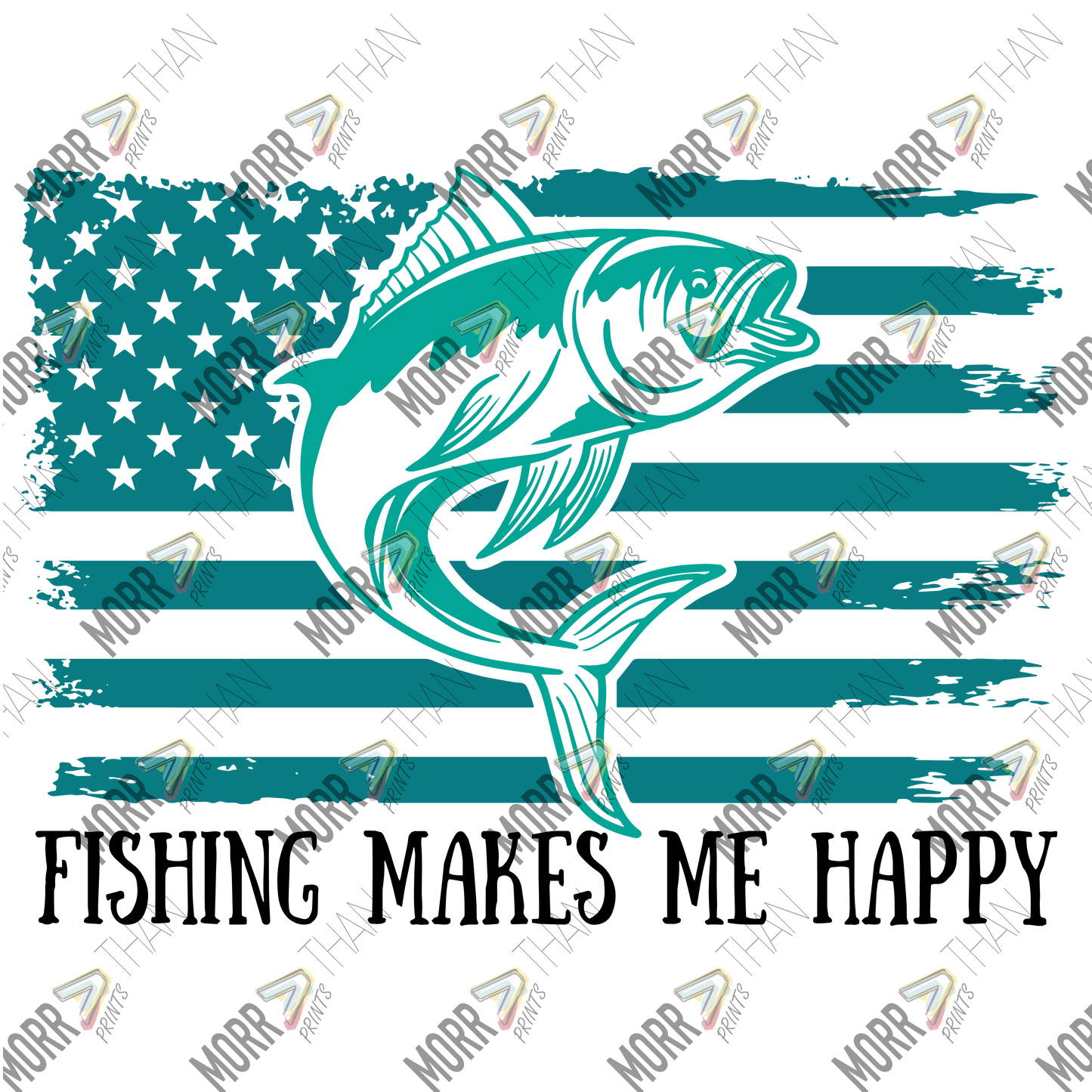 Fishing Makes Me Happy Flag Fish