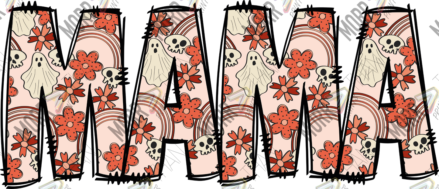 Mama Ghosts and Flowers DTF Print