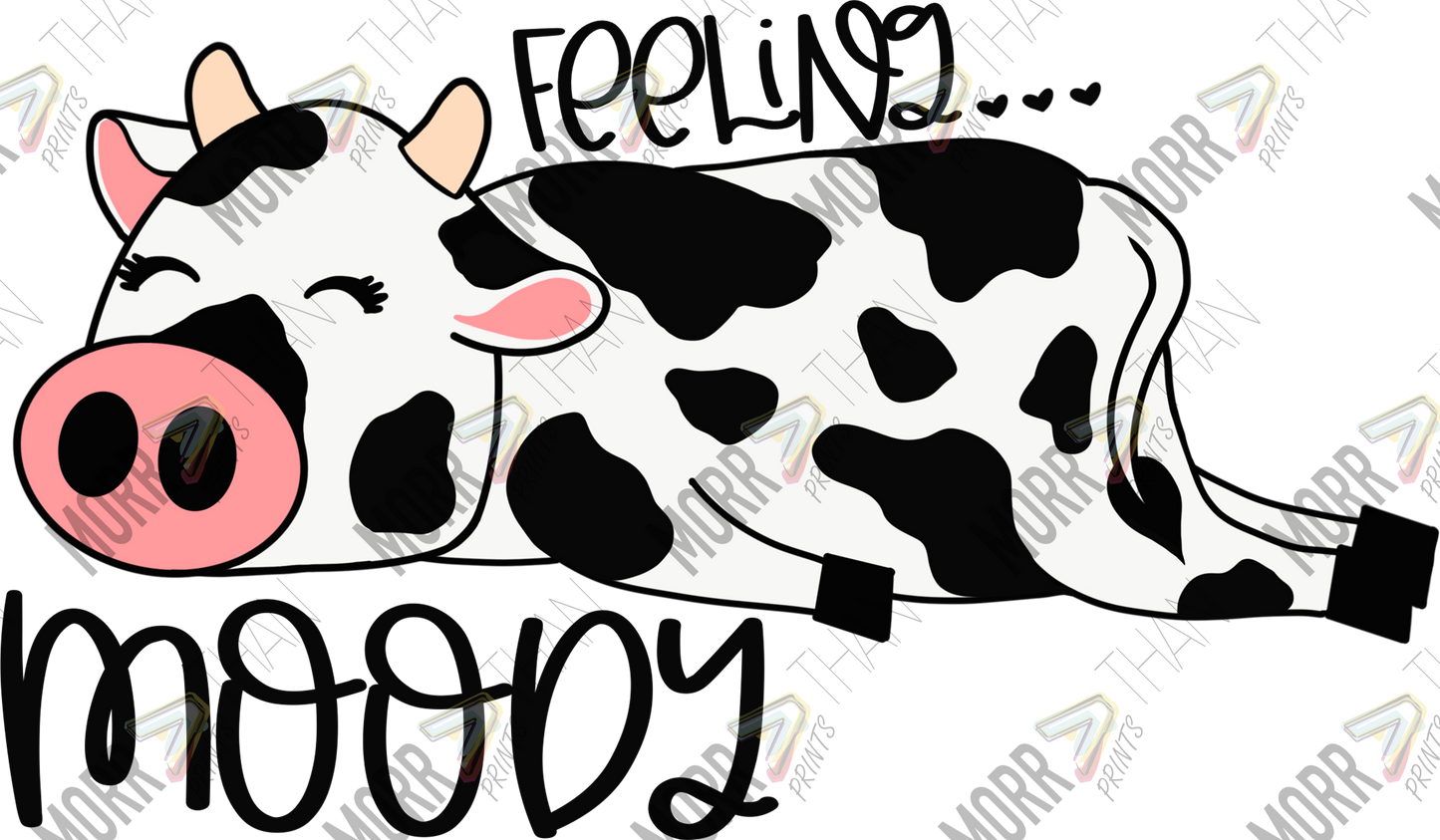 Feeling Moody Cow DTF Print