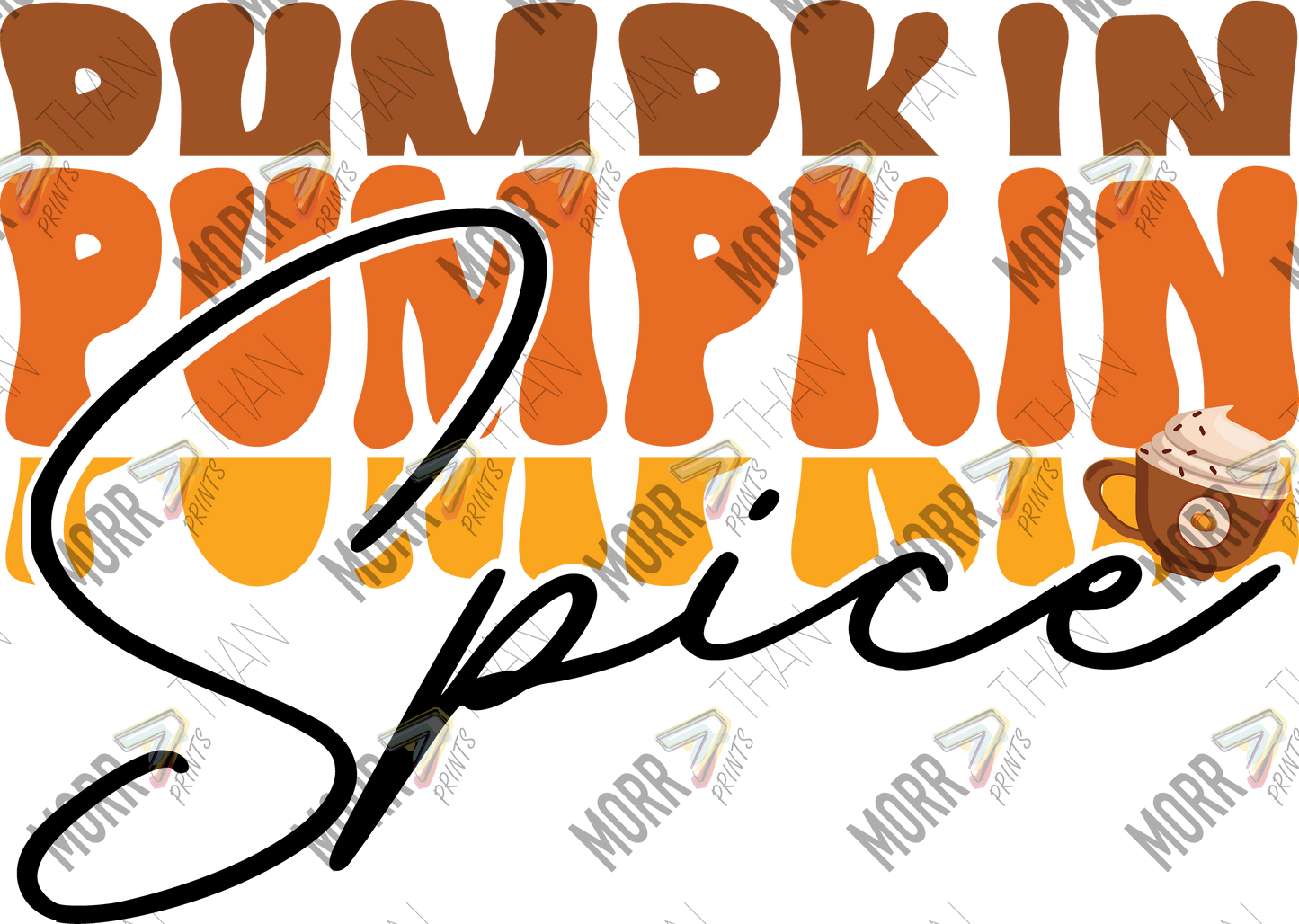 Pumpkin Spice Split DTF Print