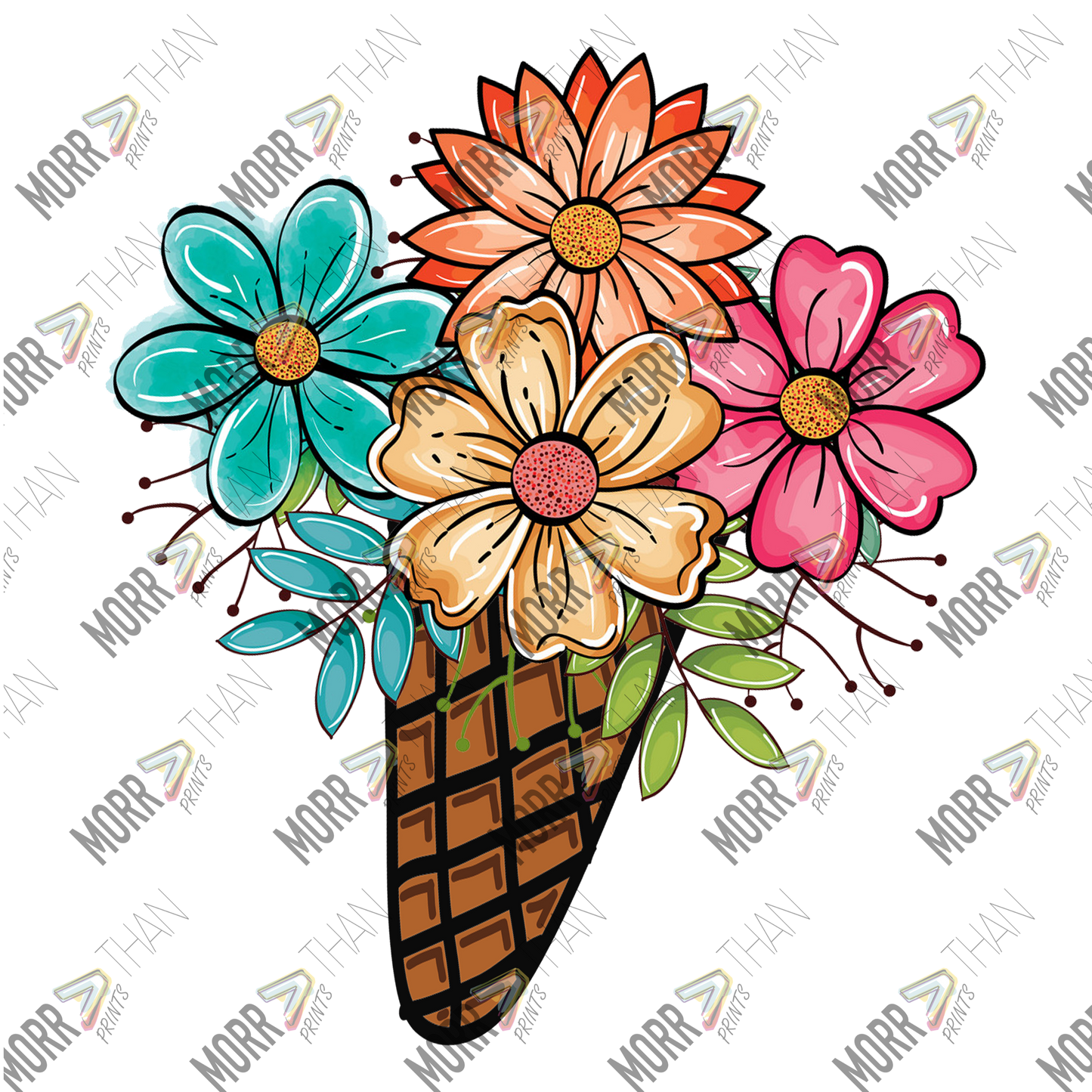Flower Ice Cream Cone