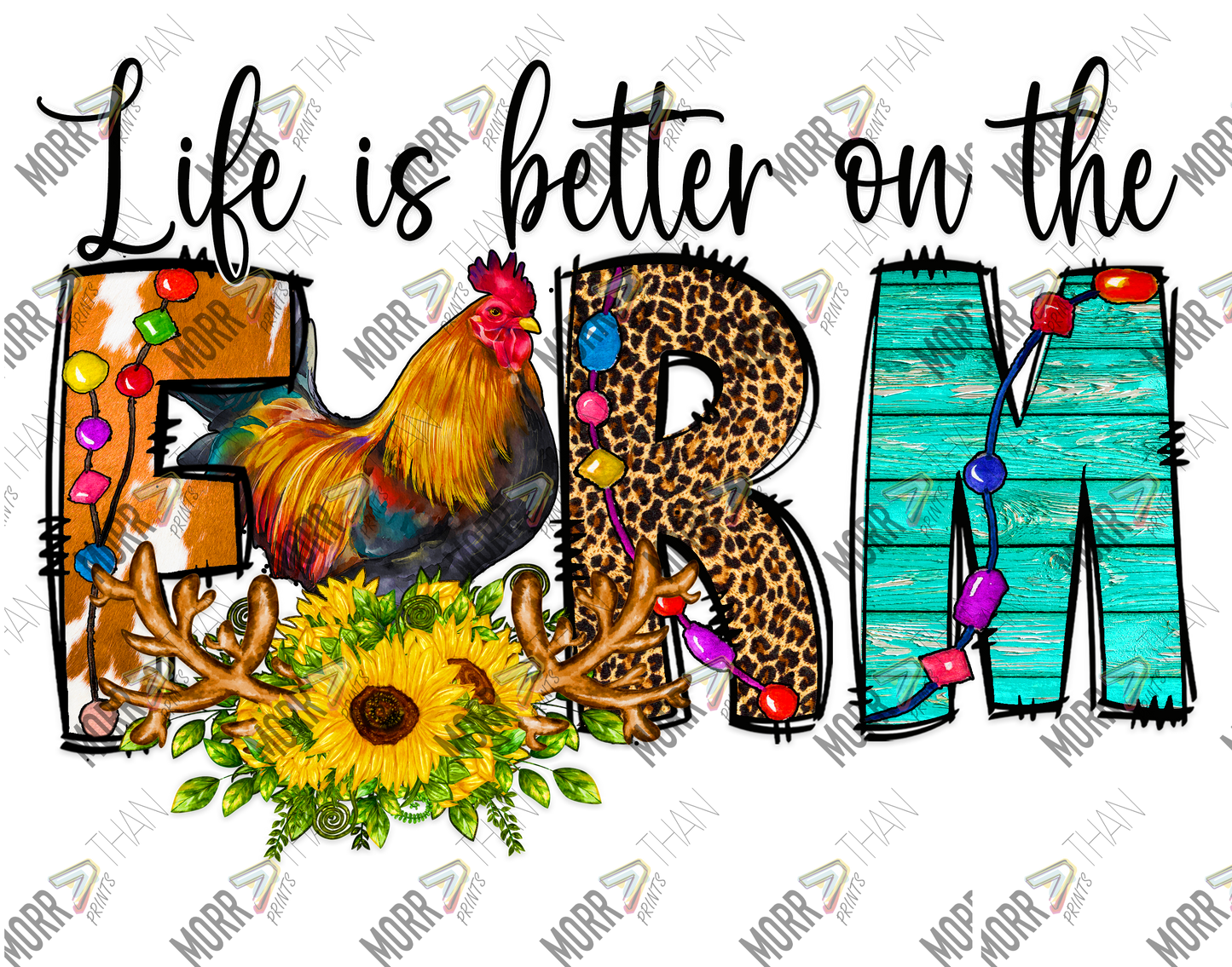 Life Is Better On The Farm Lettering