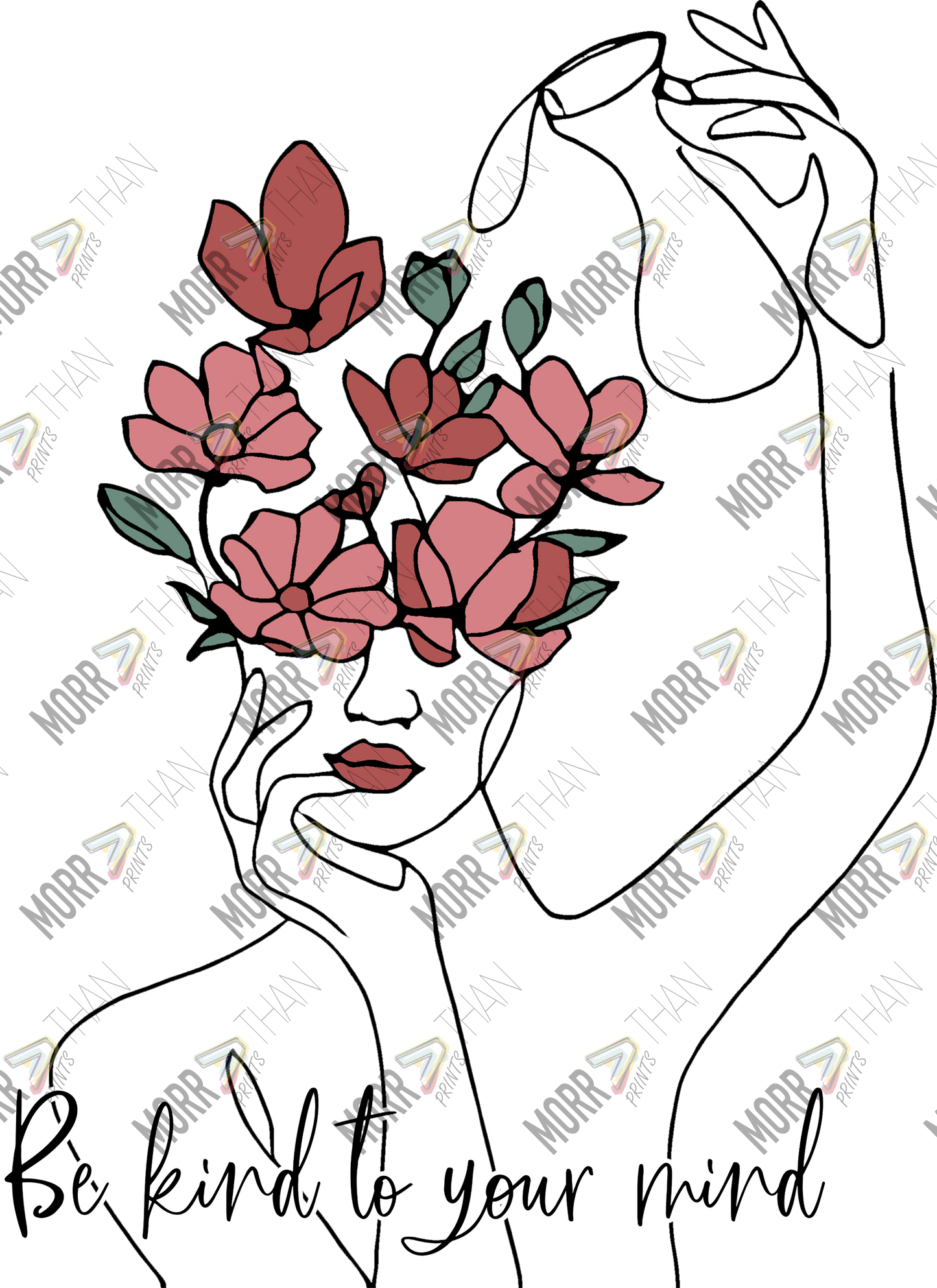 Be Kind to Your Mind Outline DTF Print