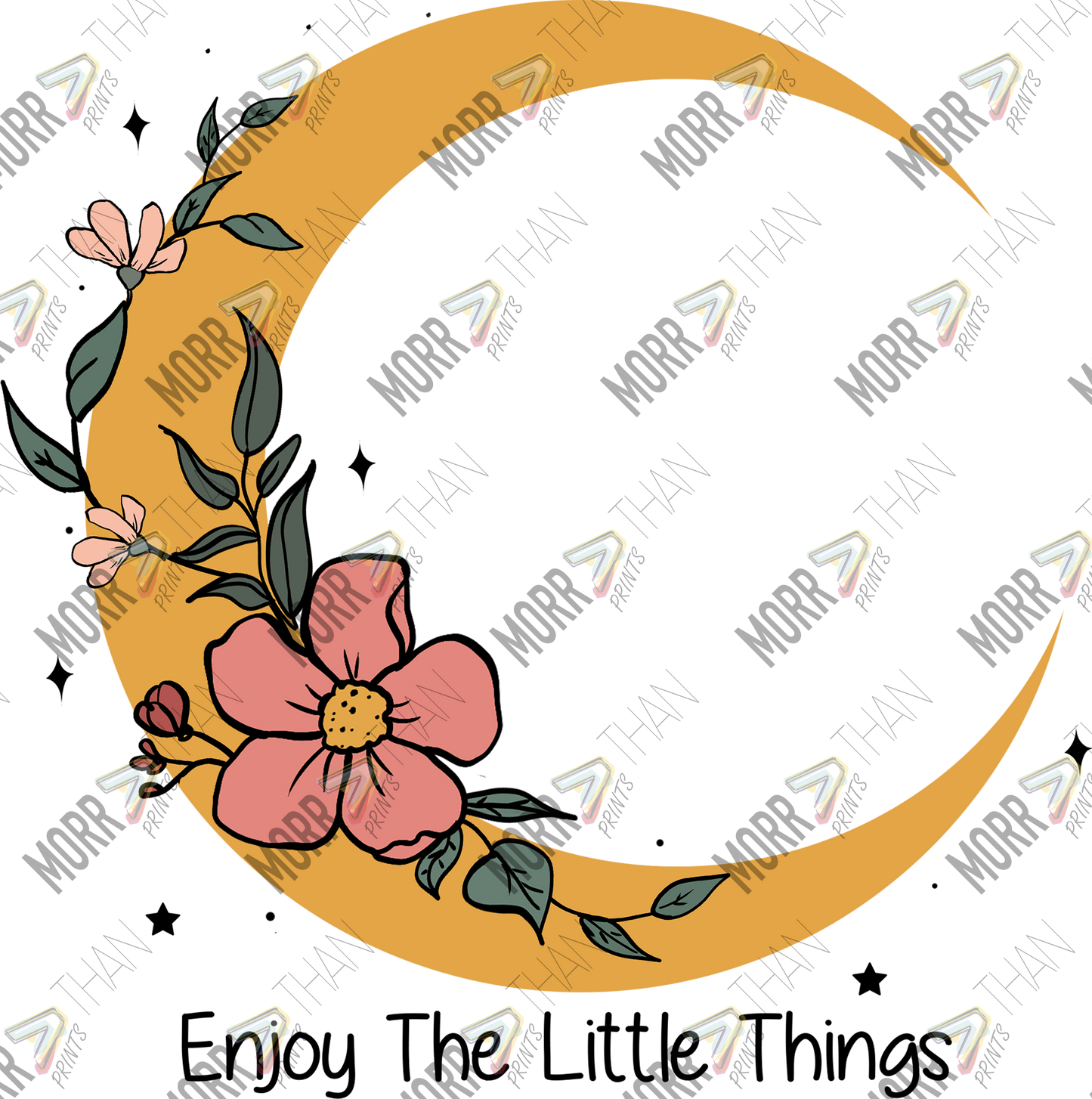 Enjoy Little Things Floral Moon DTF Print
