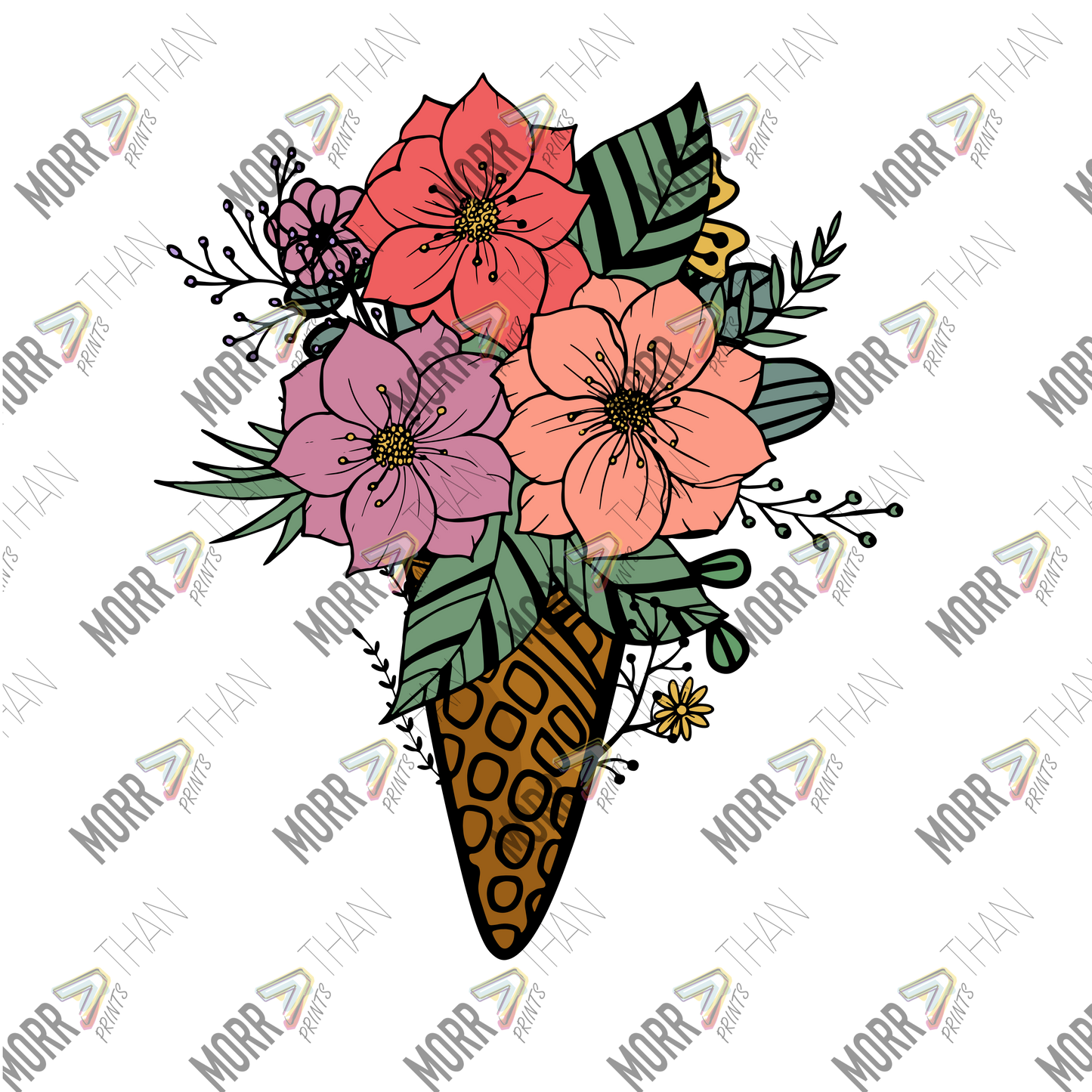 Flower Ice Cream Cone B