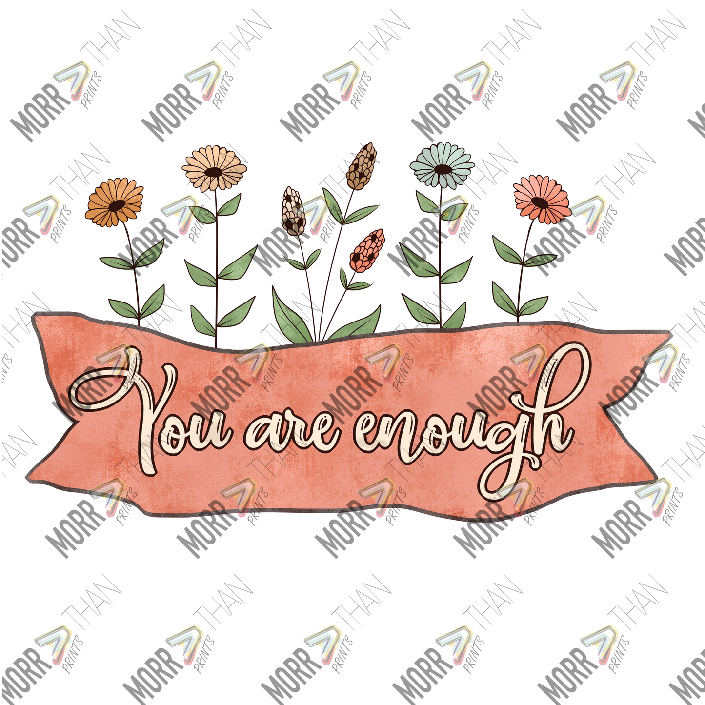 You Are Enough Banner Flowers