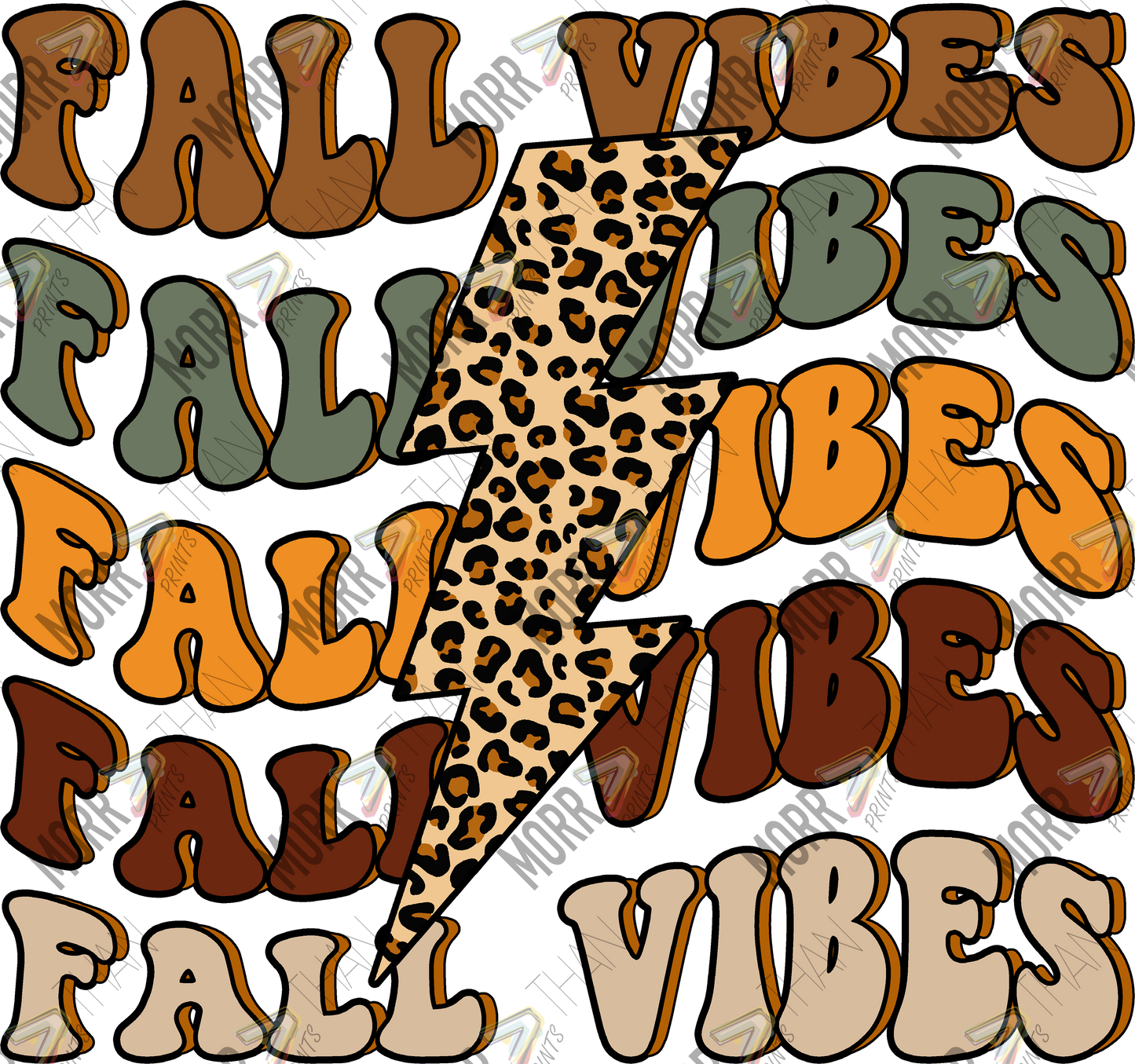 Fall Vibes Solid Repeat Bolt DTF Print