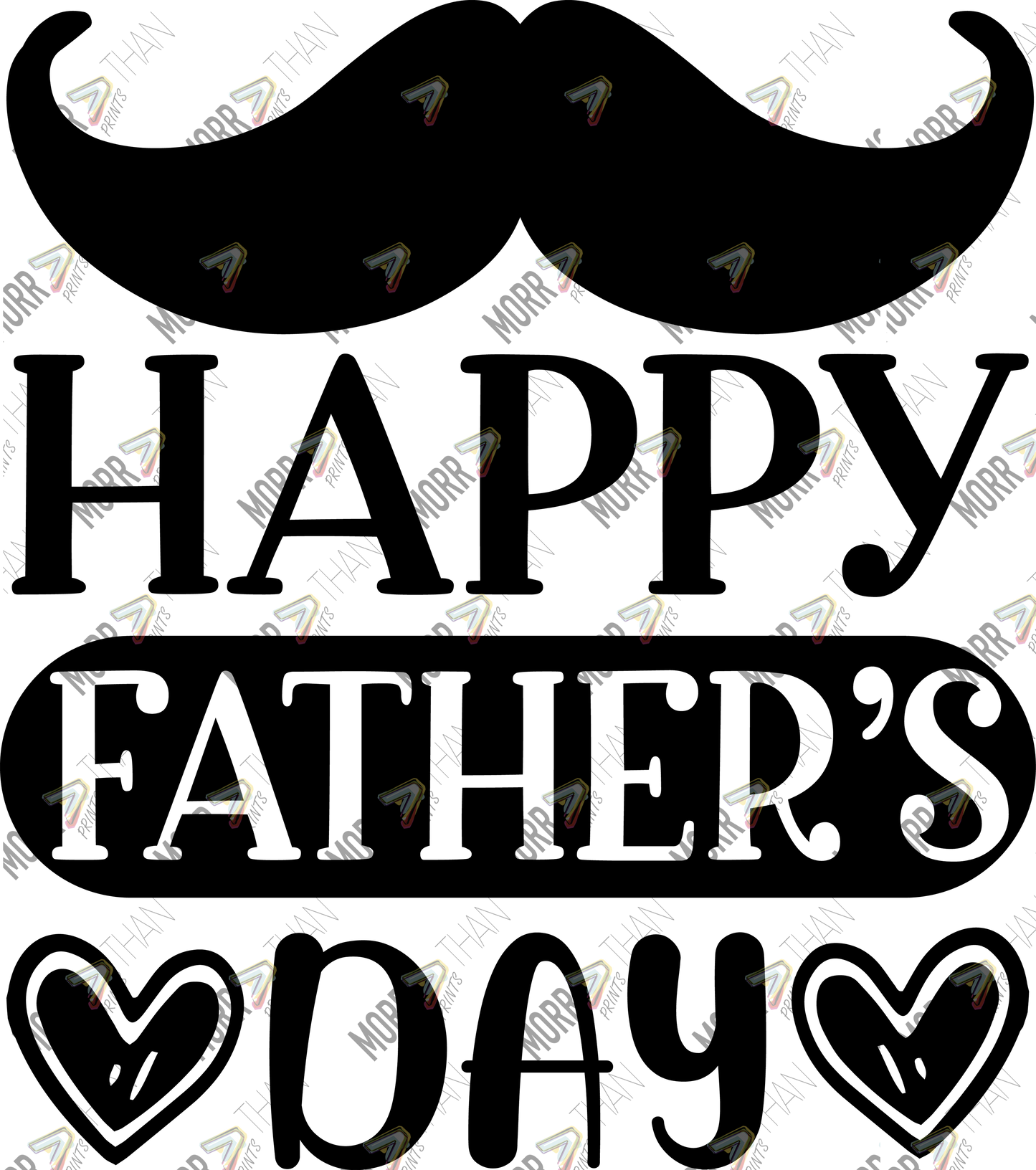 Happy Fathers Day Mustache Heart