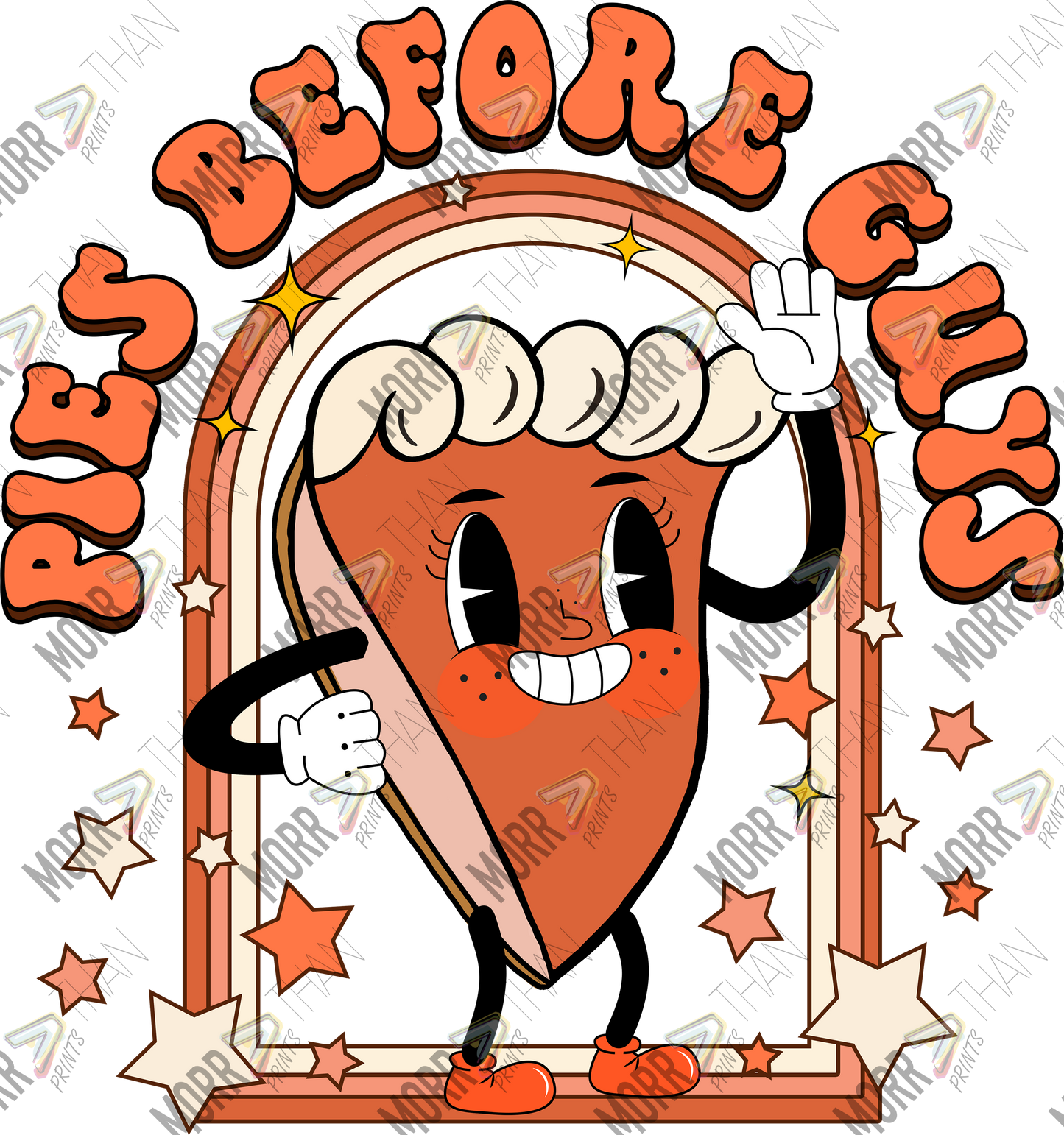 Pies Before Guys Cartoon DTF Print