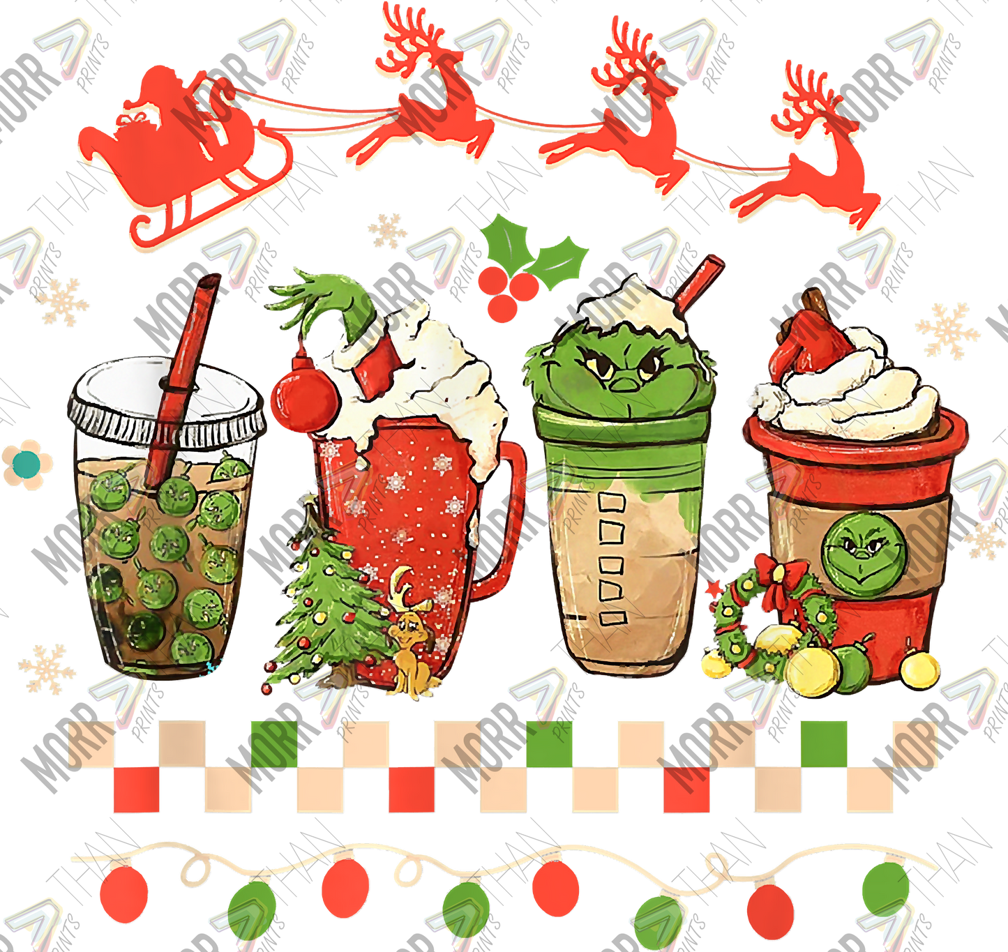 Grinch Coffee Variety Christmas DTF Print