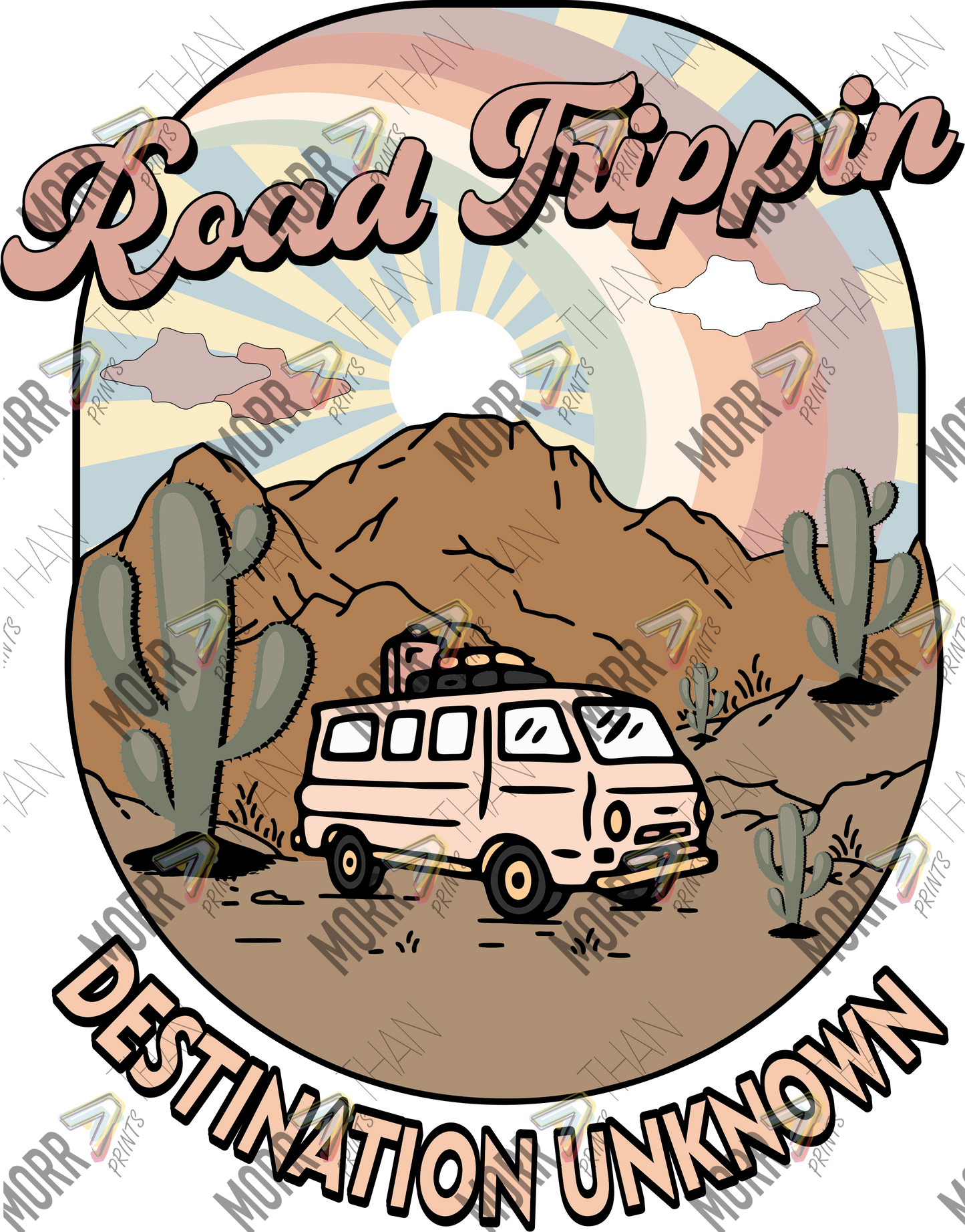 Road Tripping Destination Unknown Desert Van