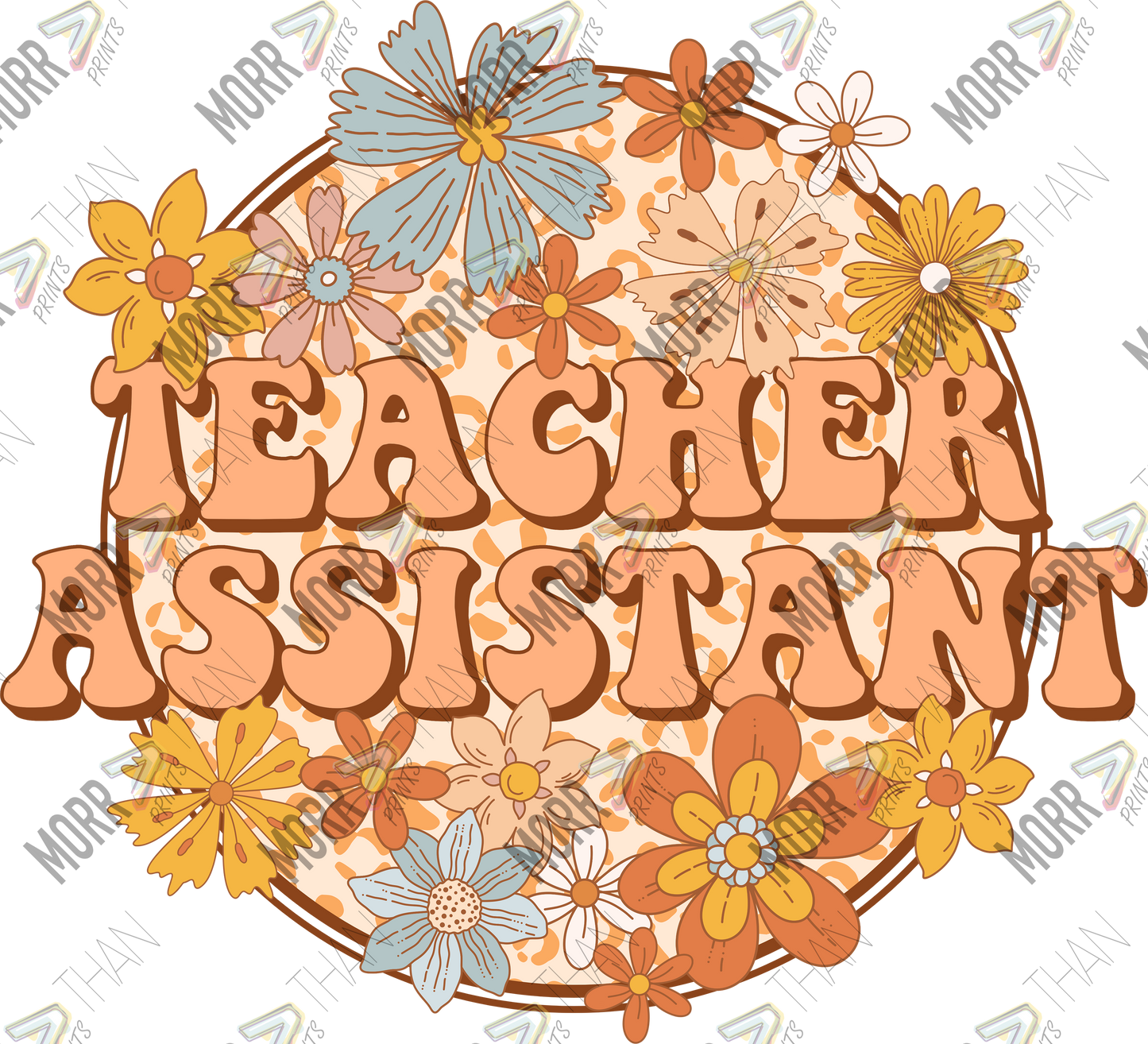 Floral Teacher Assistant DTF Print