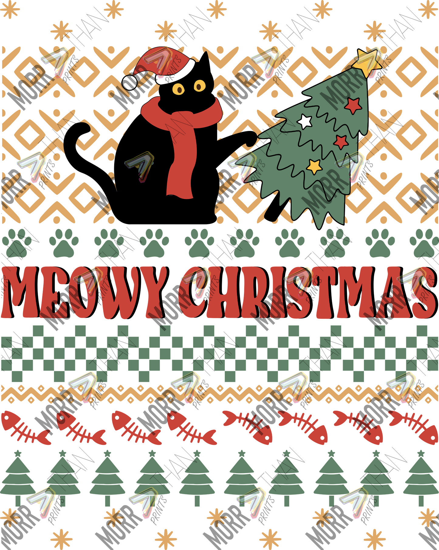 Meowy Christmas Bad Black Cat
