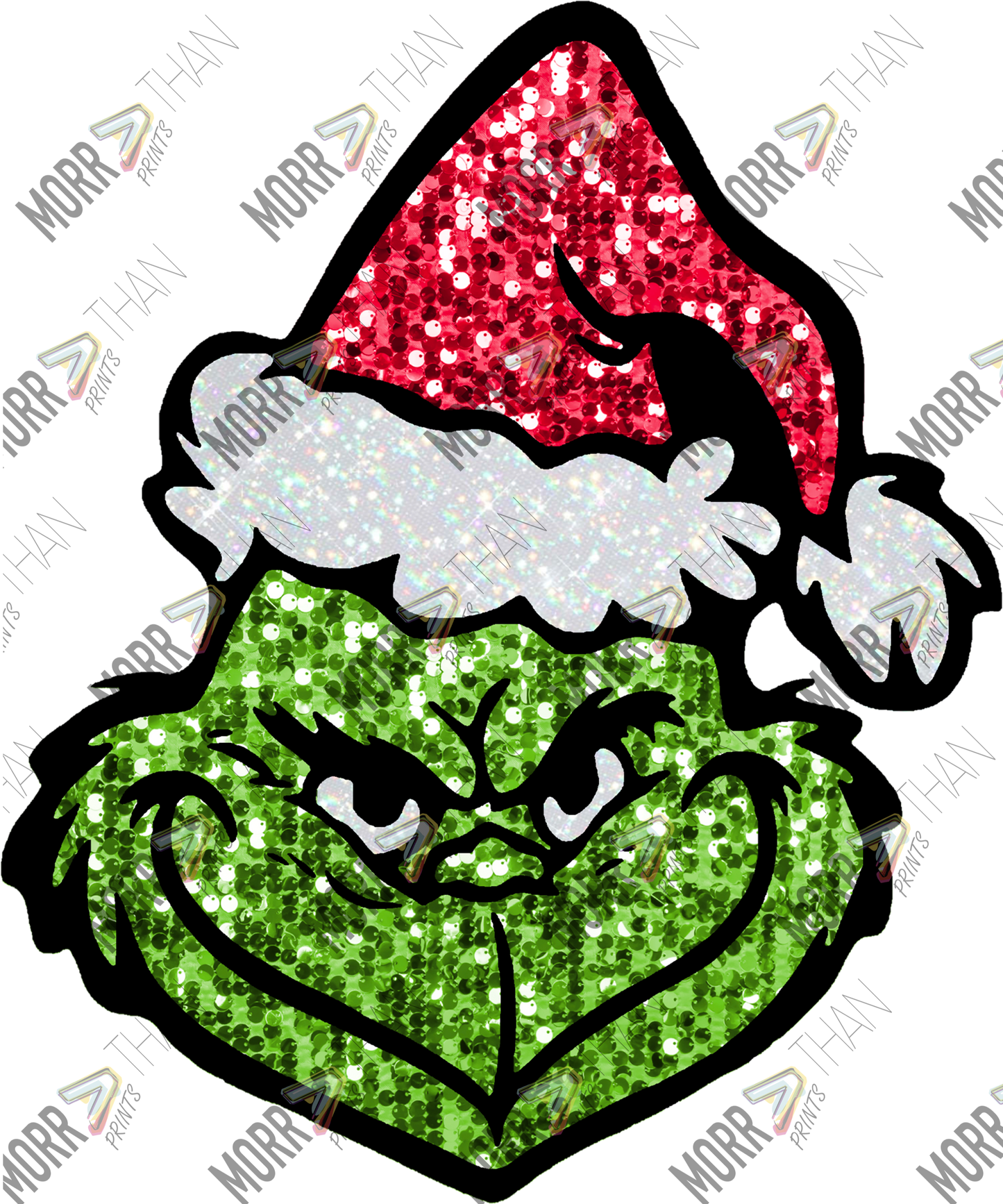 Glitter Grinch Head