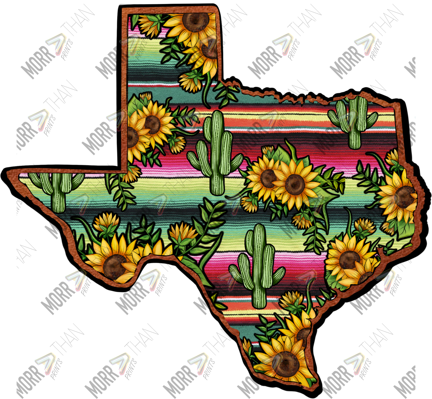Texas Serape, Cactus and Sunflowers