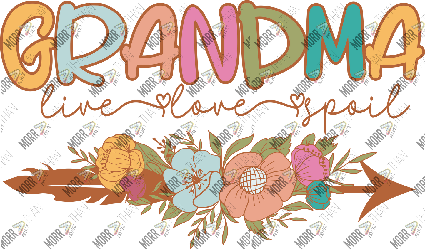 Live Love Spoil Grandma Colorful Flowers