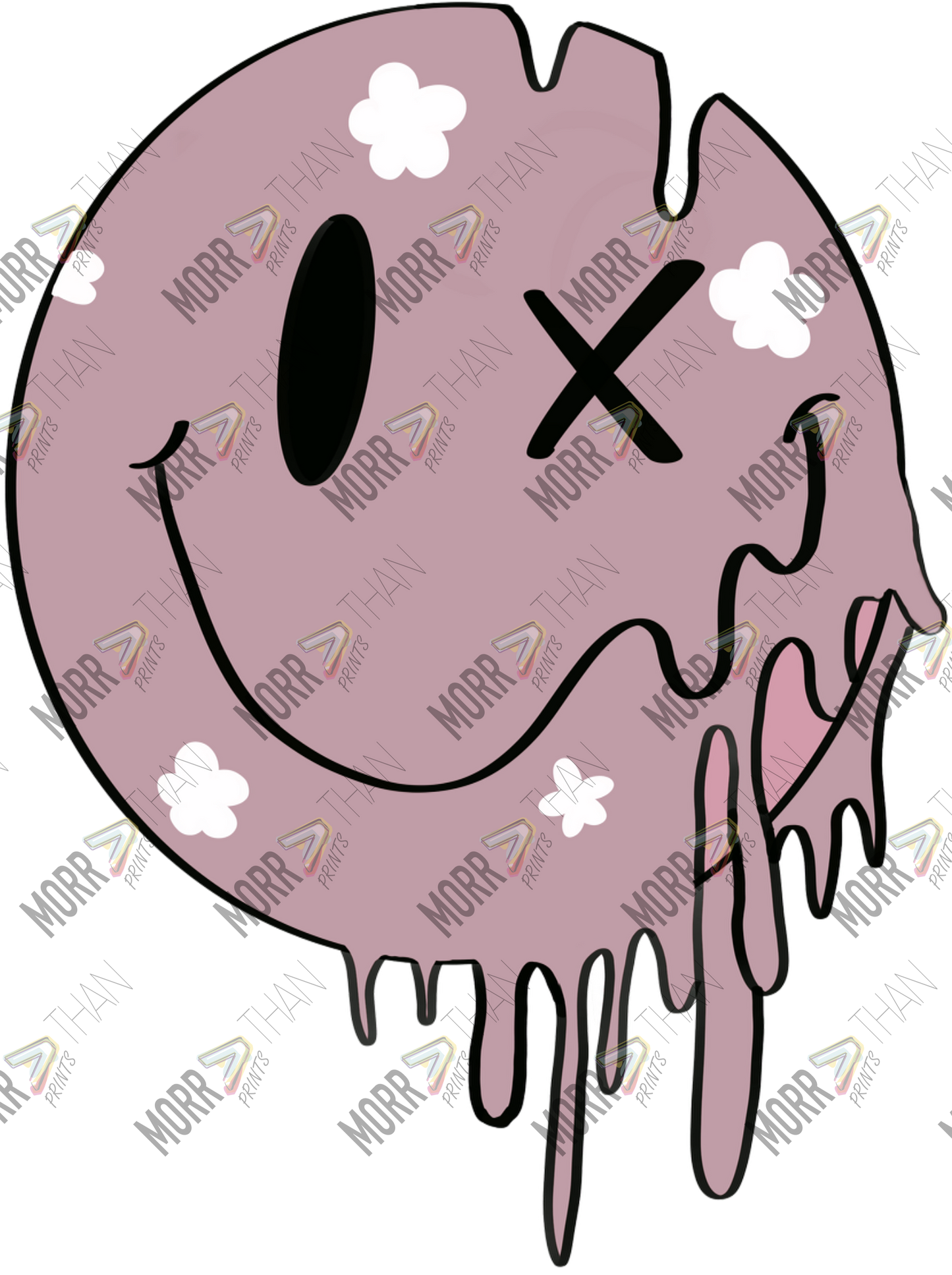 Purple Drip Smiley DTF Print