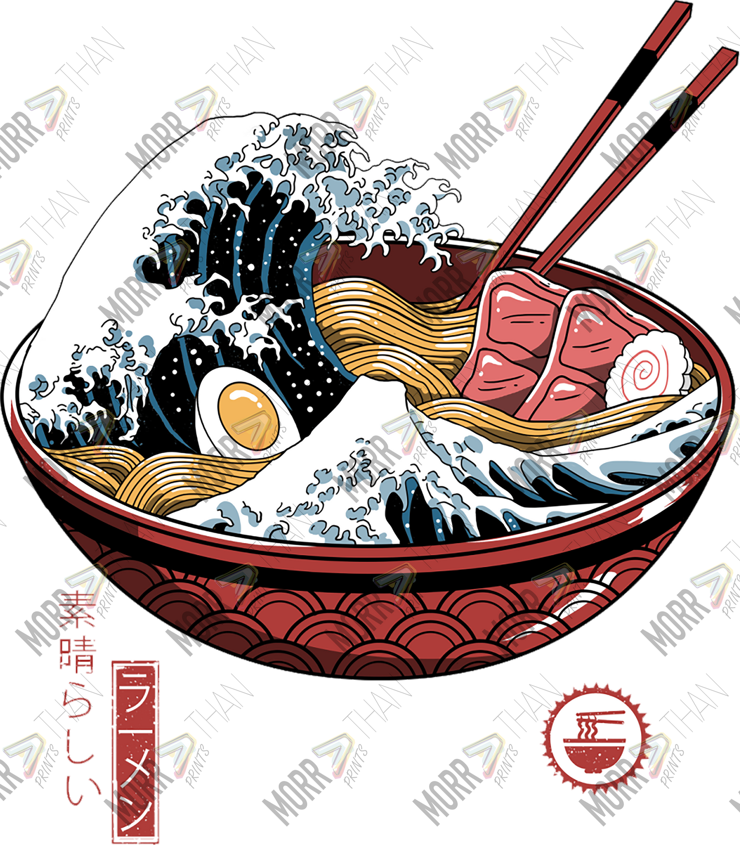 Ramen Ocean Bowl DTF Print