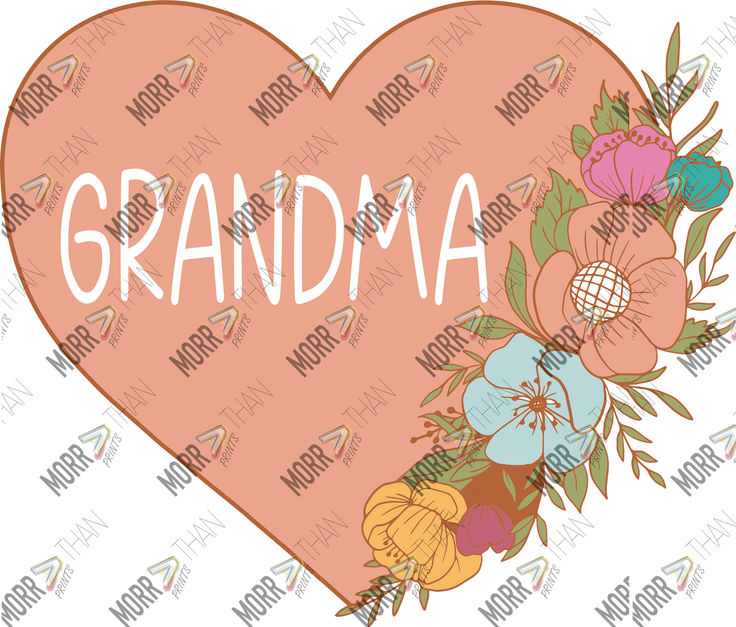 Grandma Heart Flower Lined