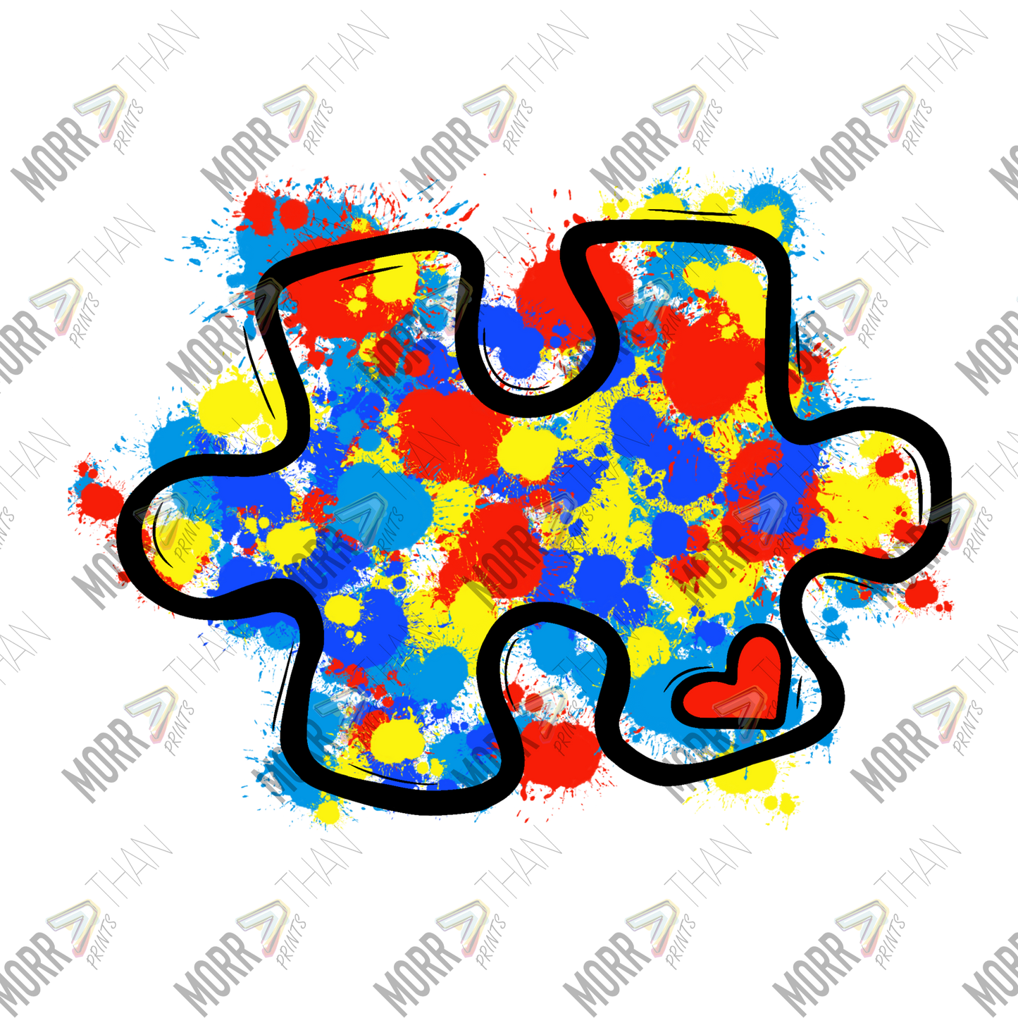 Autism Splatter Puzzle Piece