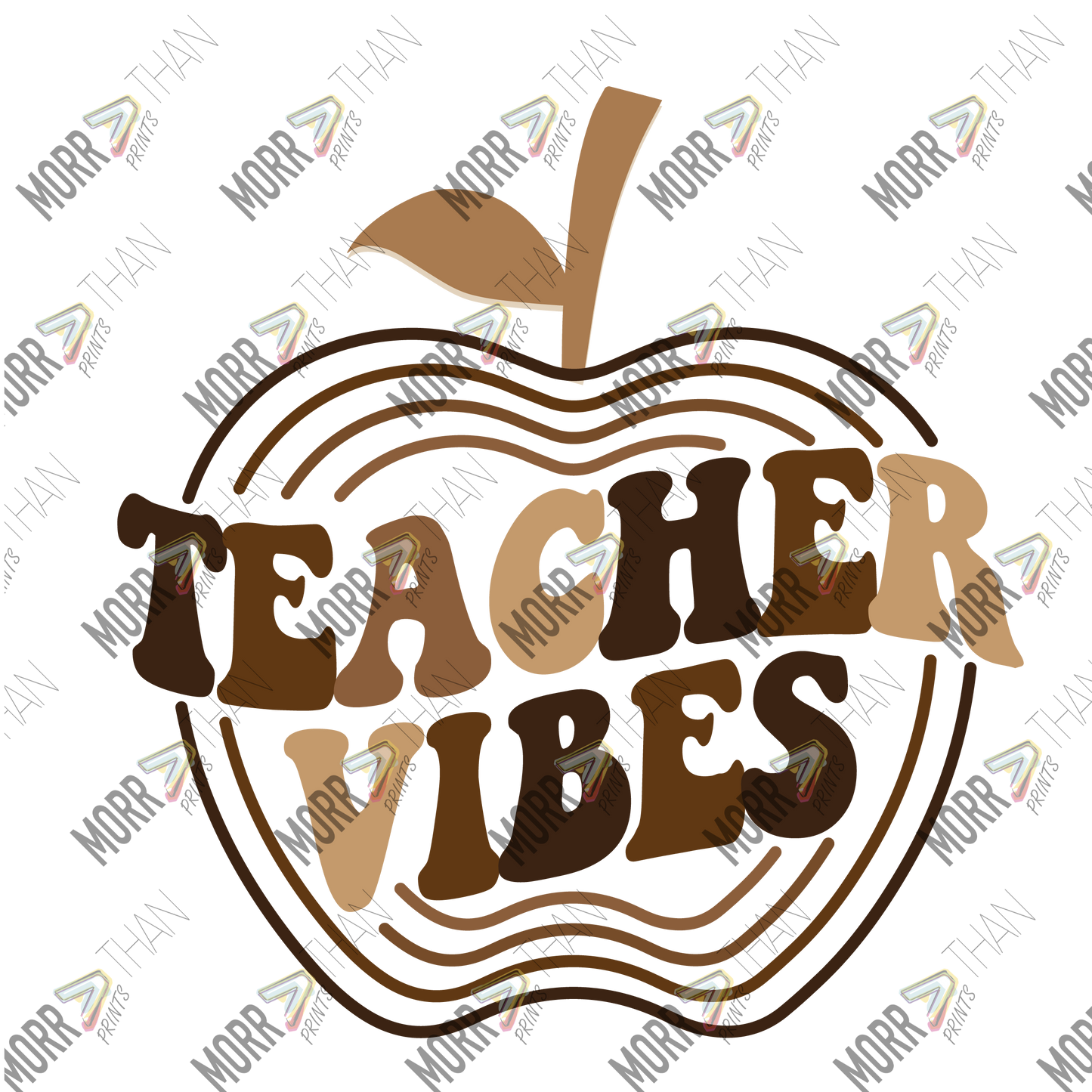Teacher Vibes Brown Apple
