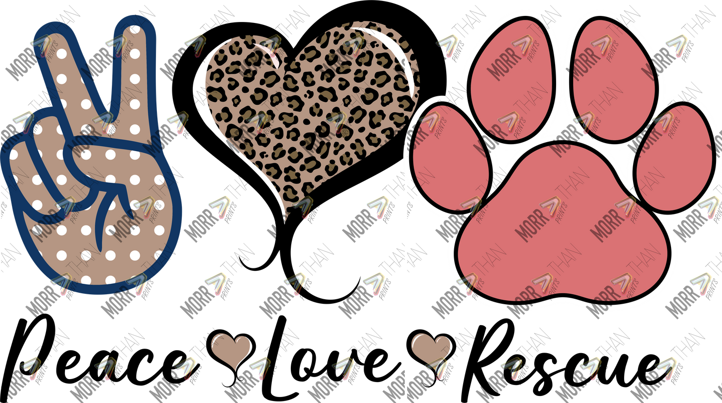 Peace Love and Rescue Pawprint