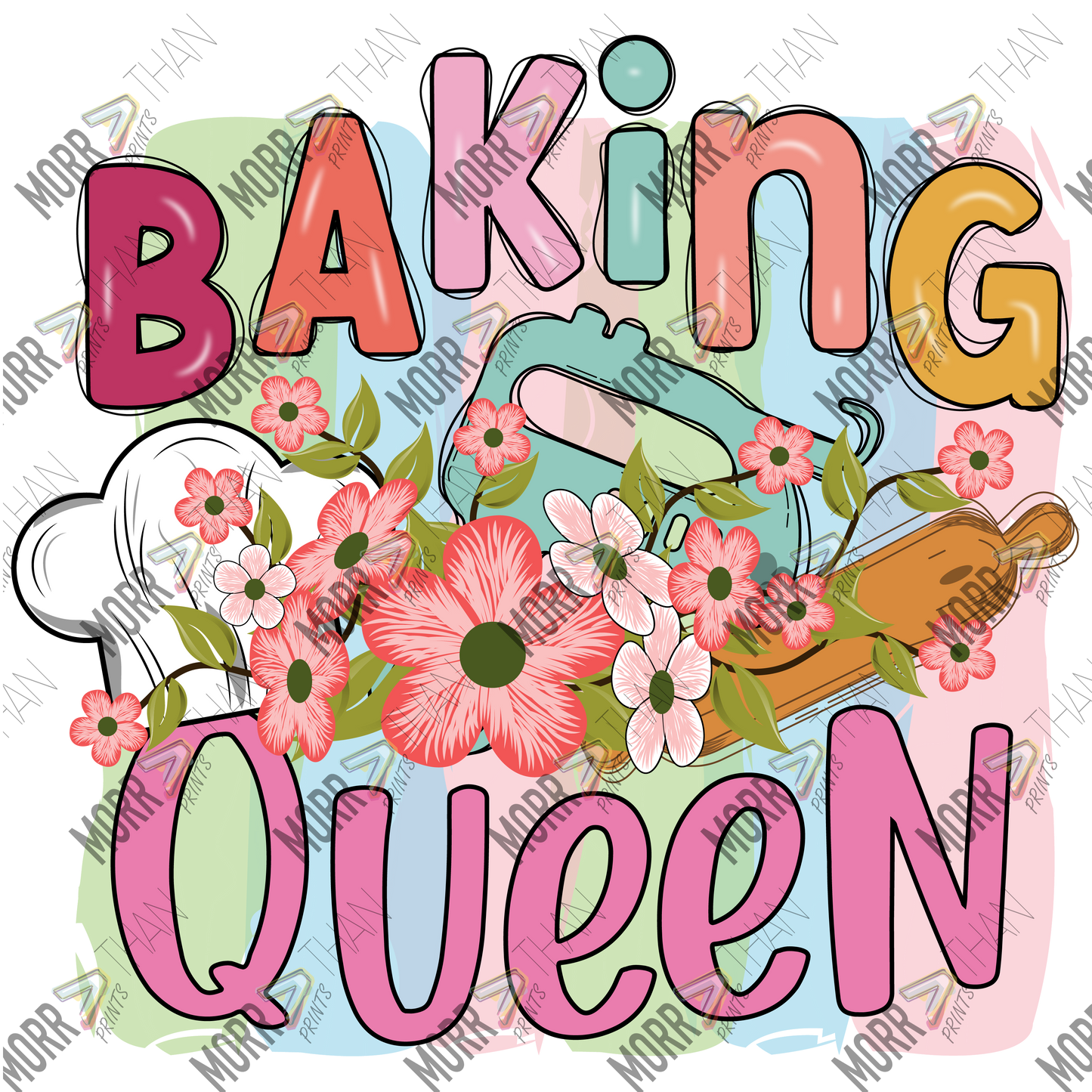 Baking Queen Floral Rolling Pin B