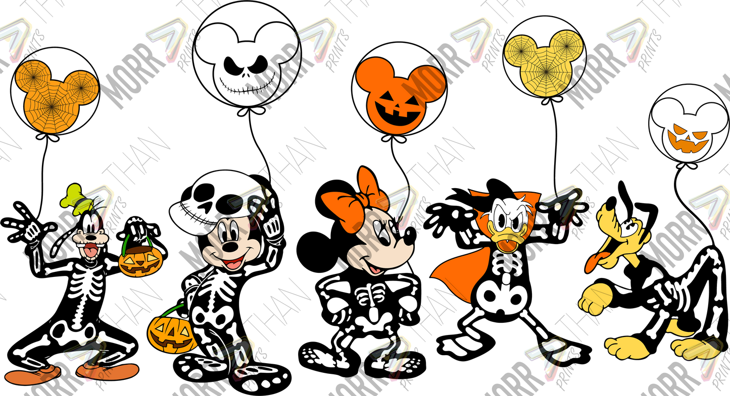 Mouse and Friends Skeleton DTF Print