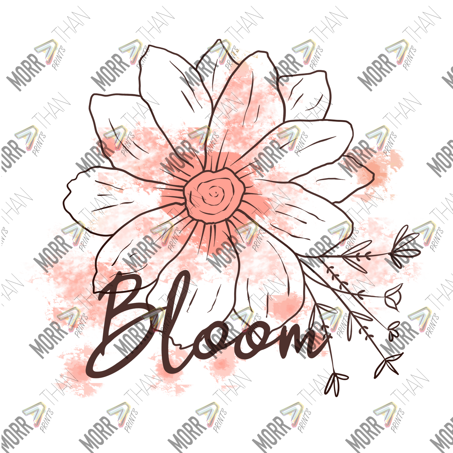 Bloom Outline Splatter Flower
