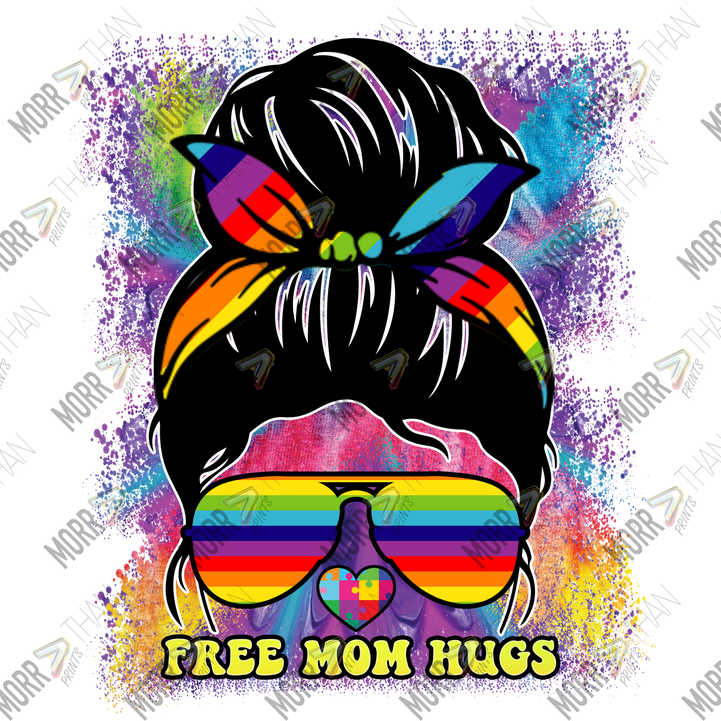 Free Mom Hugs Messy Bun