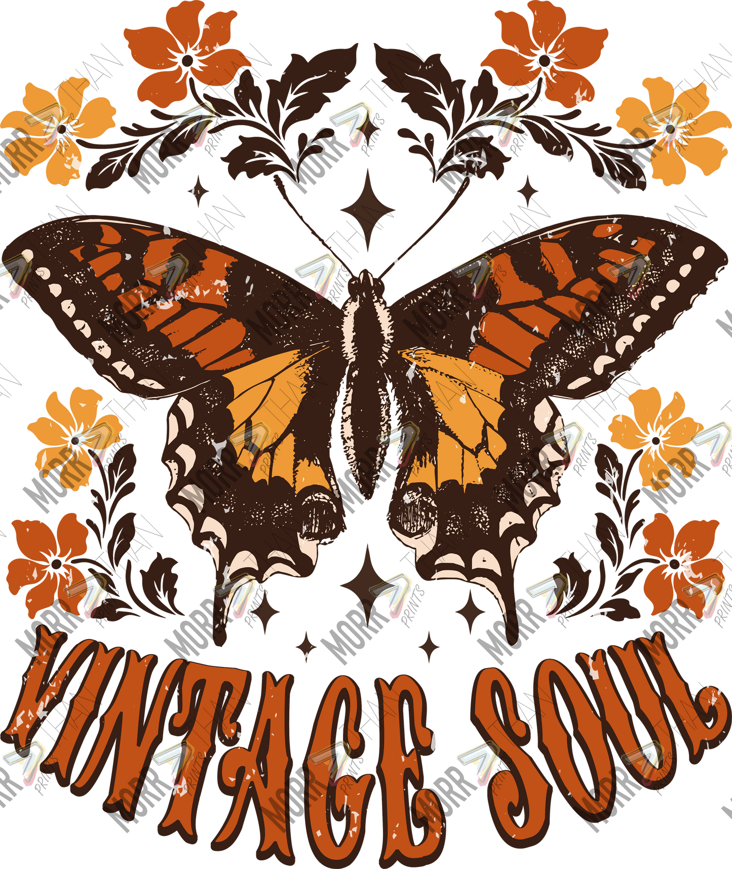Vintage Soul Butterfly DTF Print