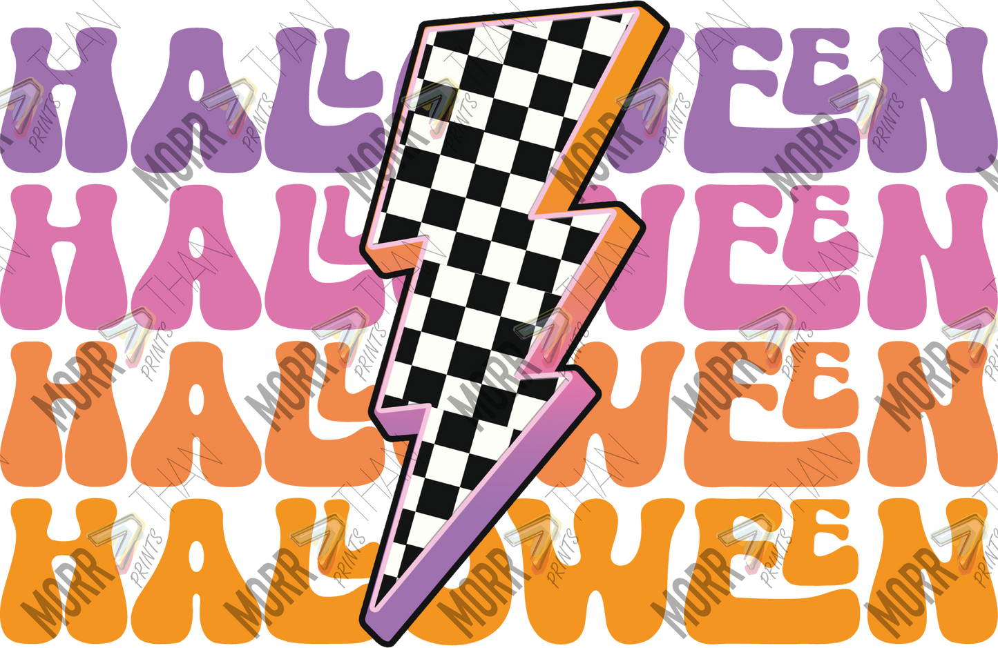 Halloween Repeat Bolt DTF Print