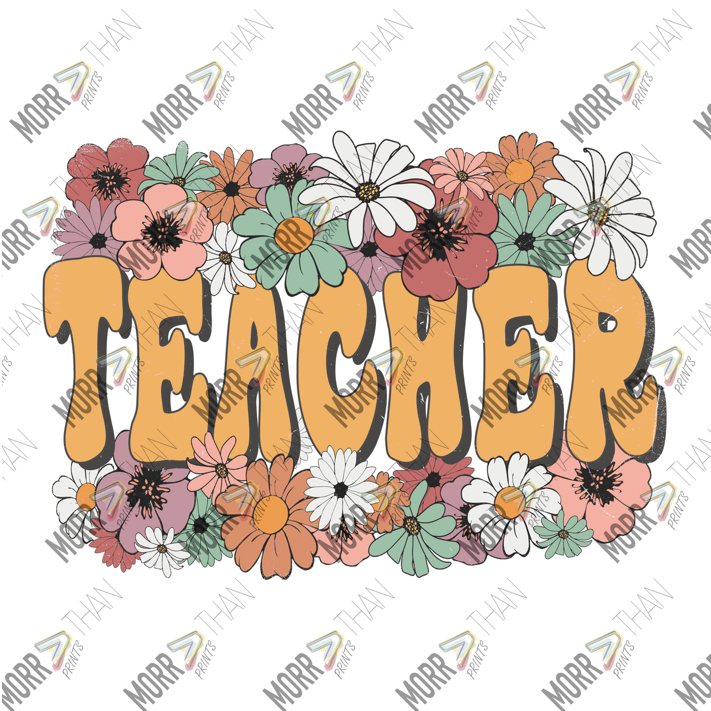 Teacher Bubble with Flowers